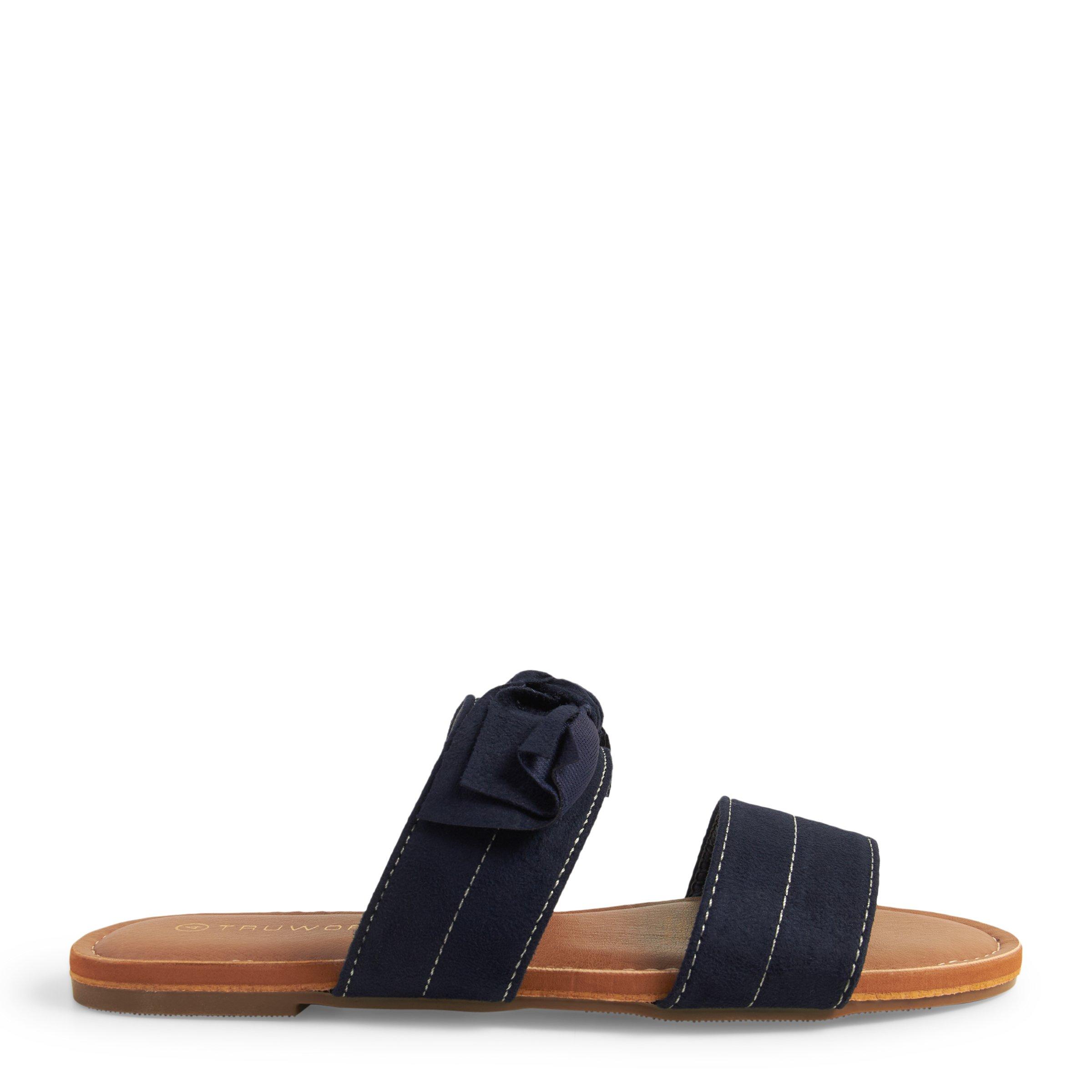 navy blue mule shoes