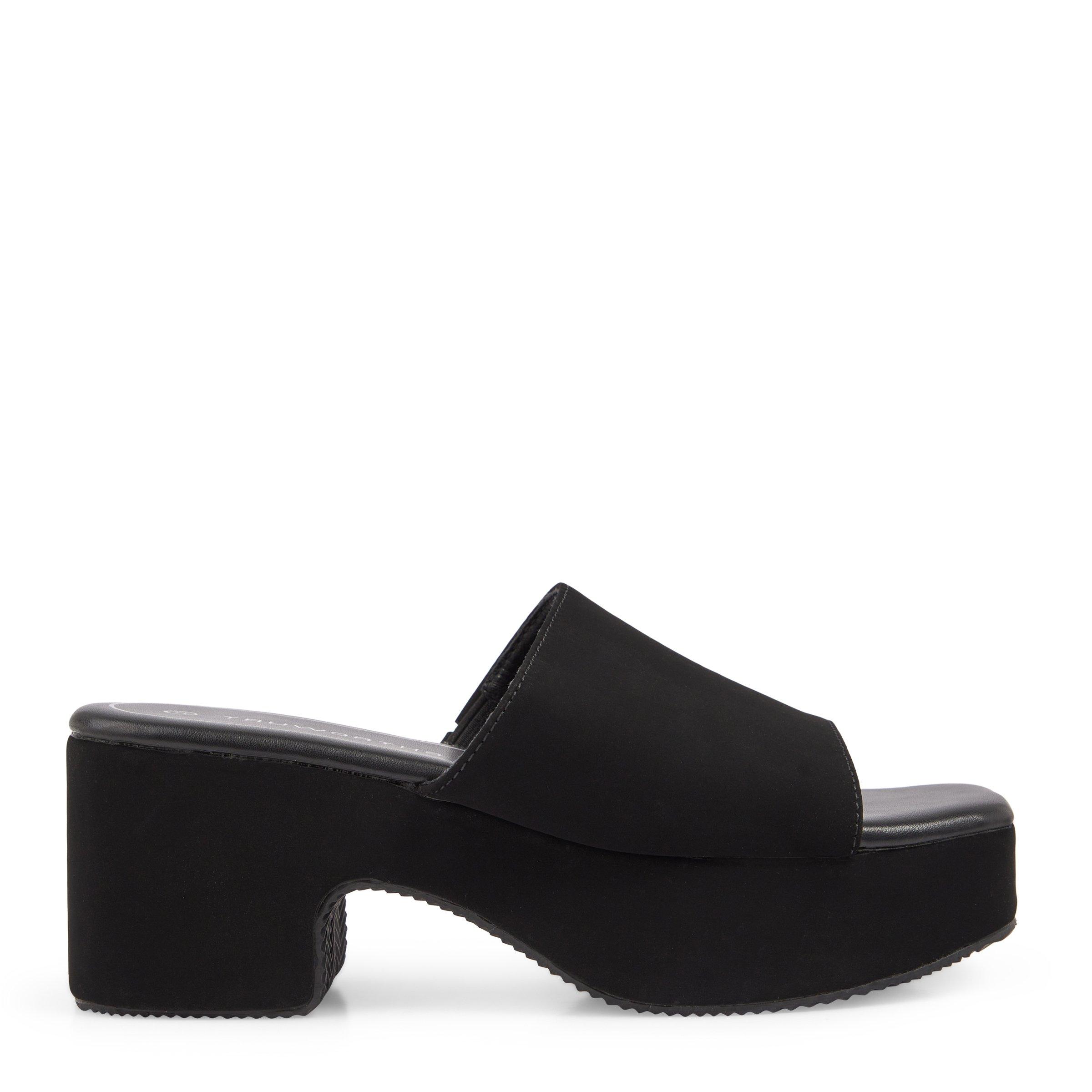 Black wedge mule sandals new arrivals