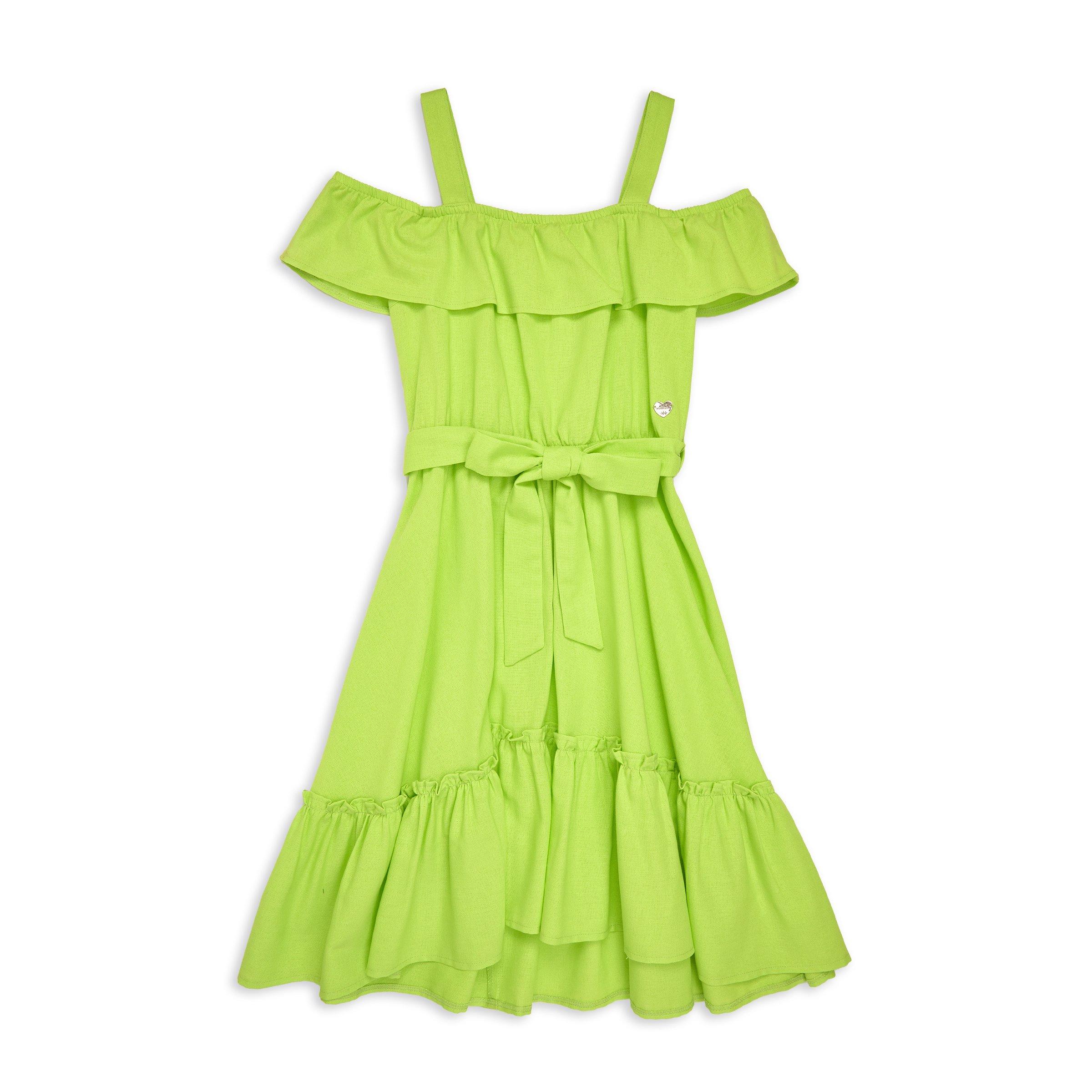 Lime green dress for girls best sale