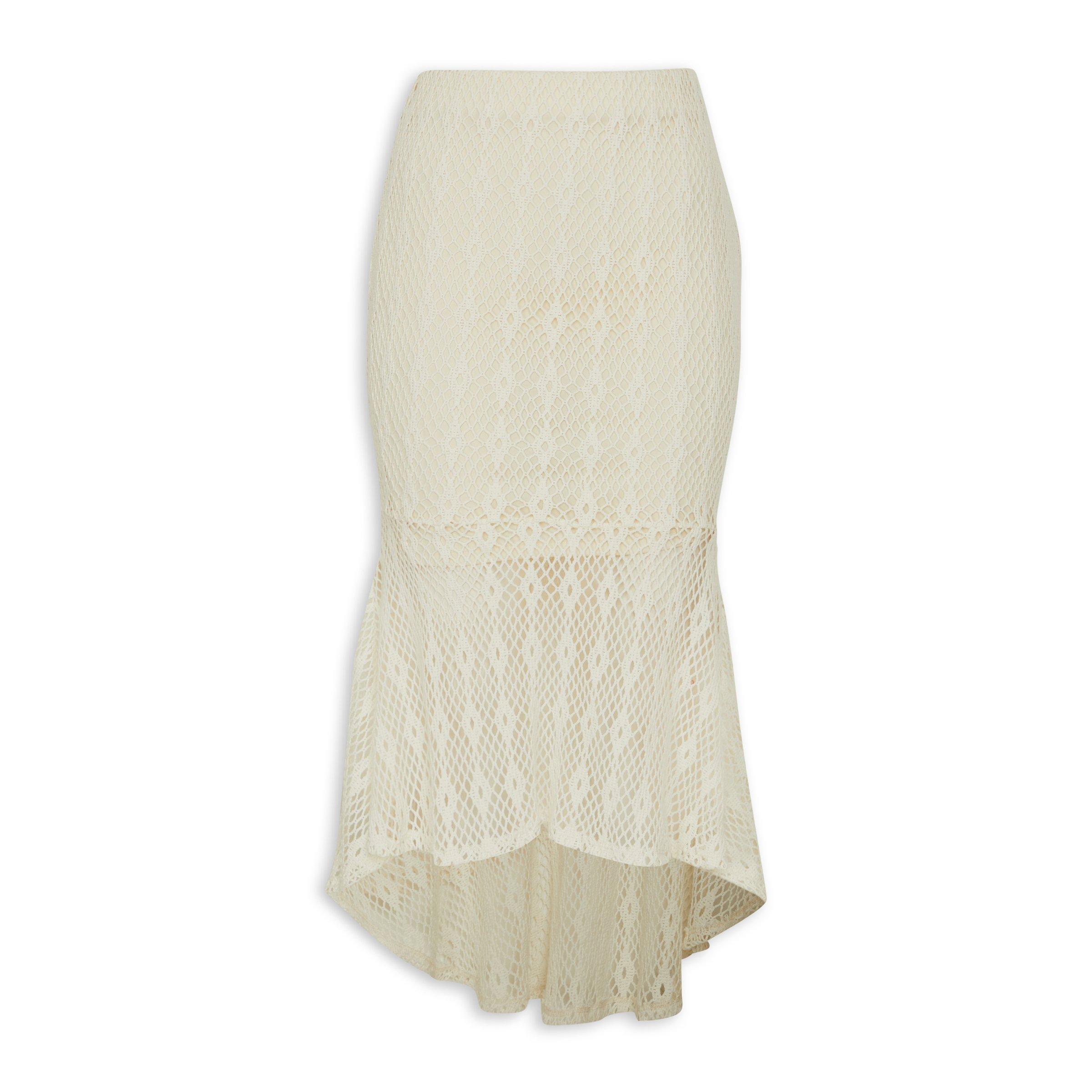 Beige Crochet Skirt Set main image 1