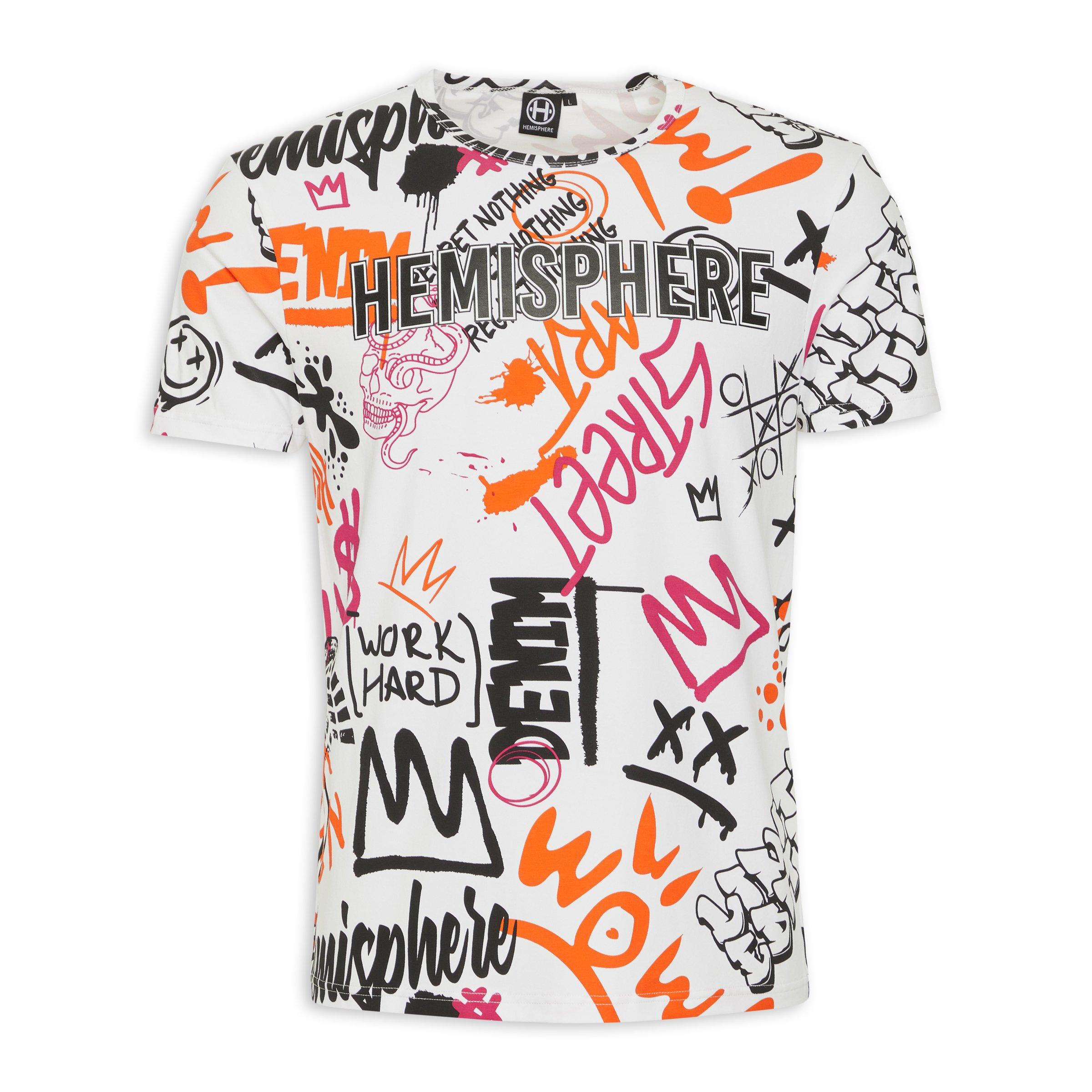 Graffiti Print Branded T Shirt 3123181 Hemisphere