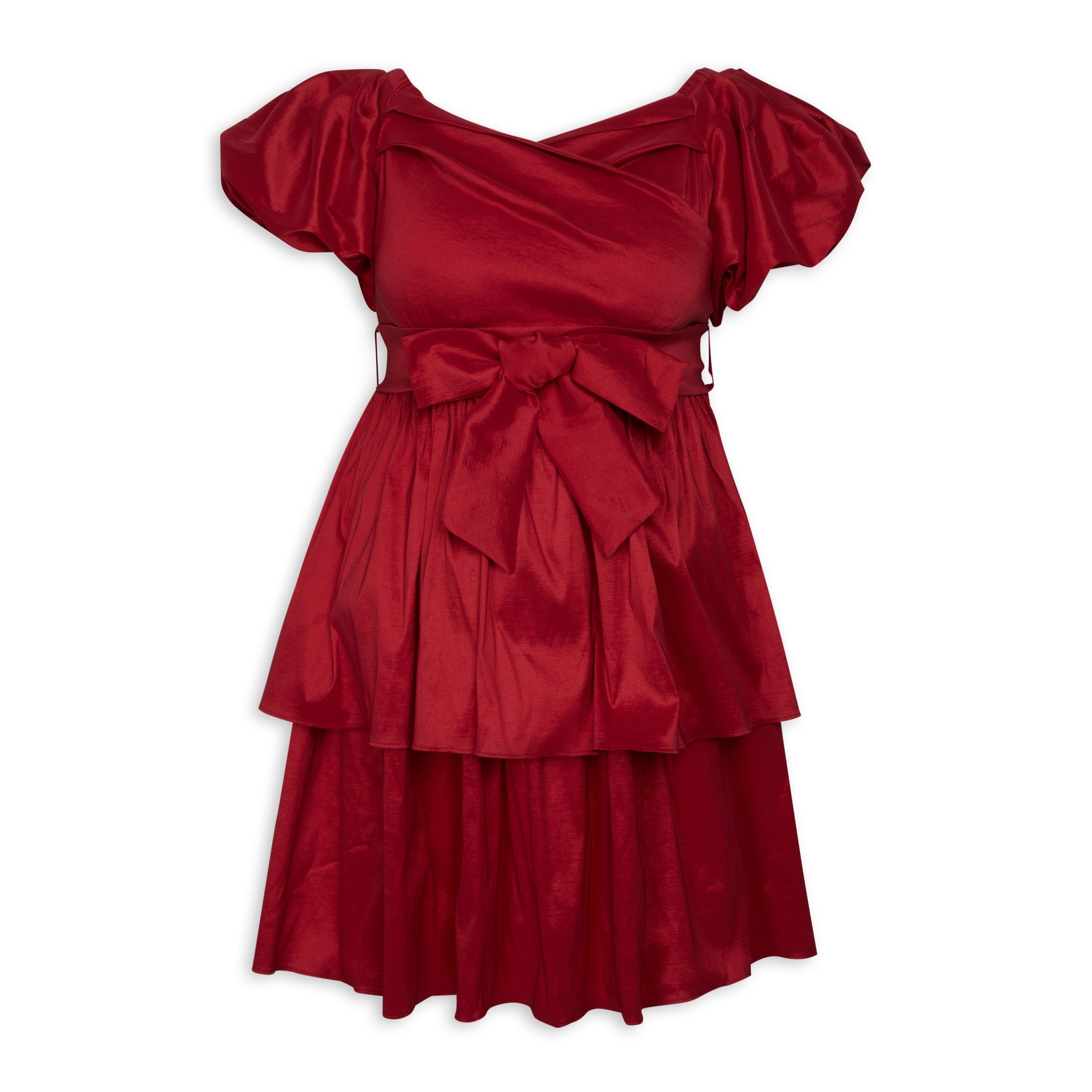 Red Plus Size Fit and Flare Dress (3124363) | Zeta