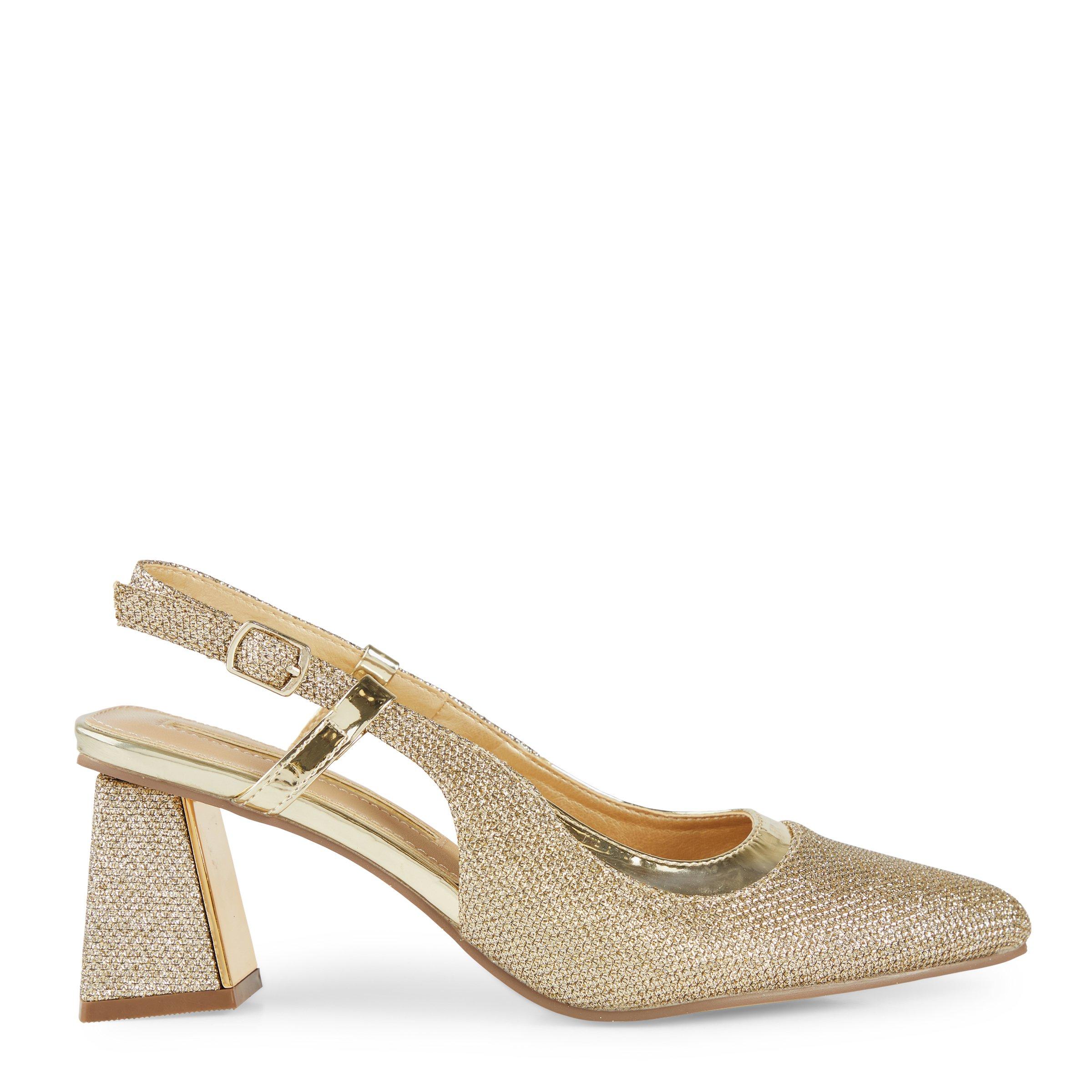 Gold sling back on sale shoes