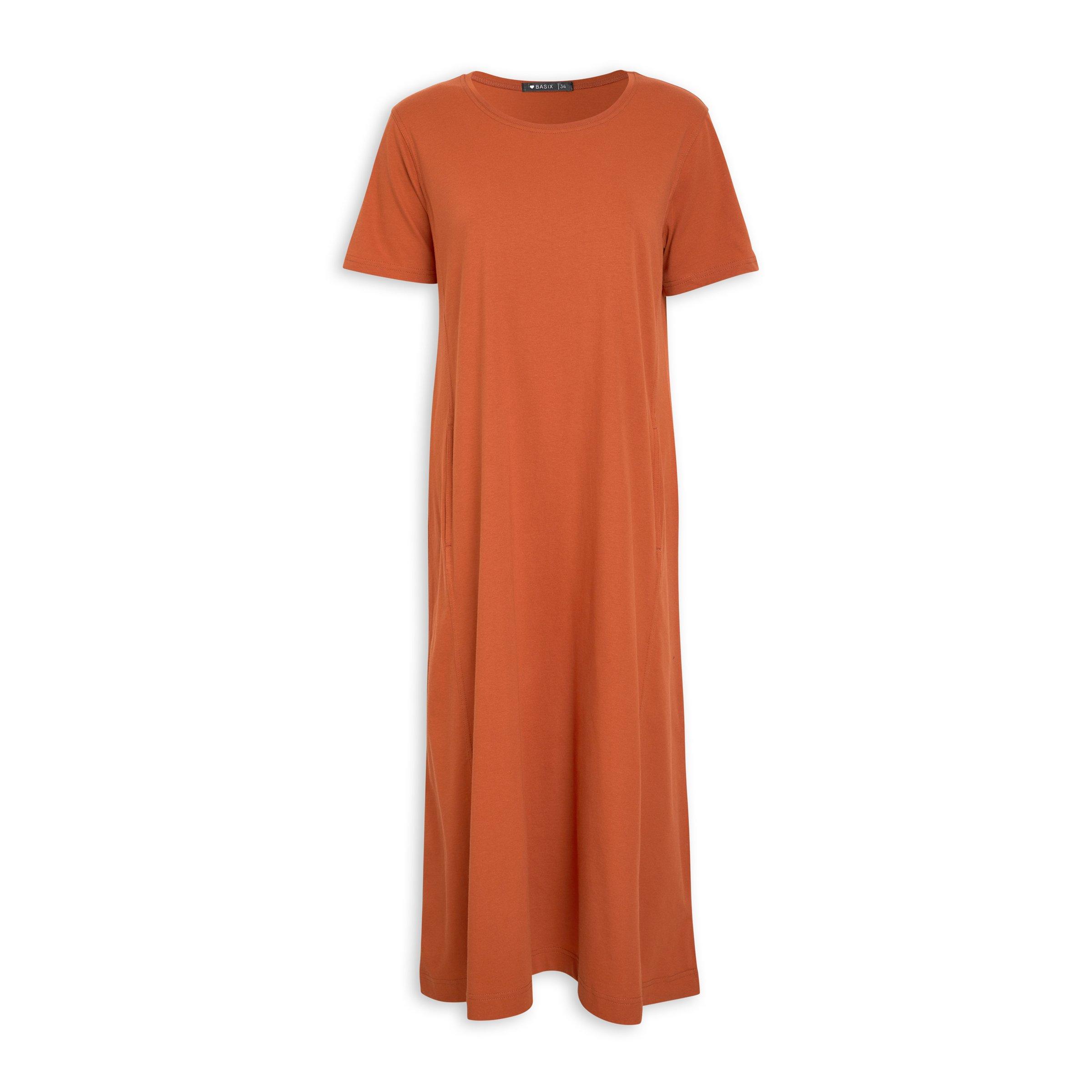 Orange A line Dress