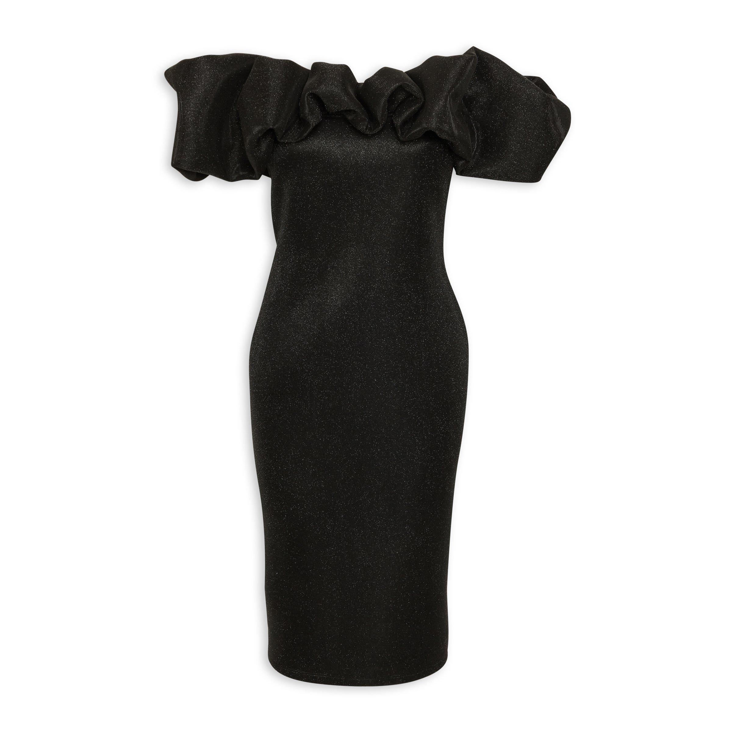 open lace back dress OFF SHOULDER HOOK ONE PIECE (BLACK)  MAJOH