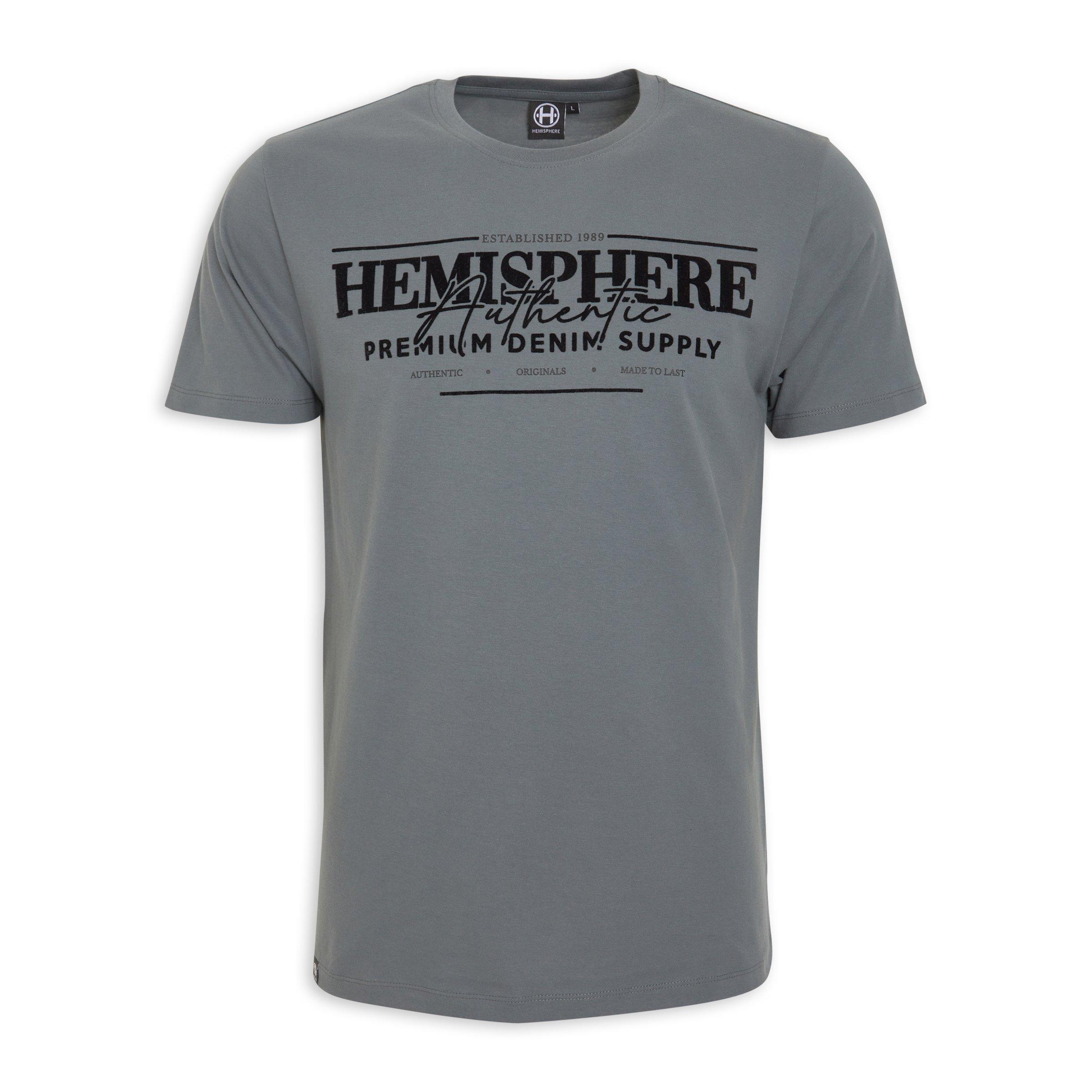 Grey Branded T Shirt Hemisphere