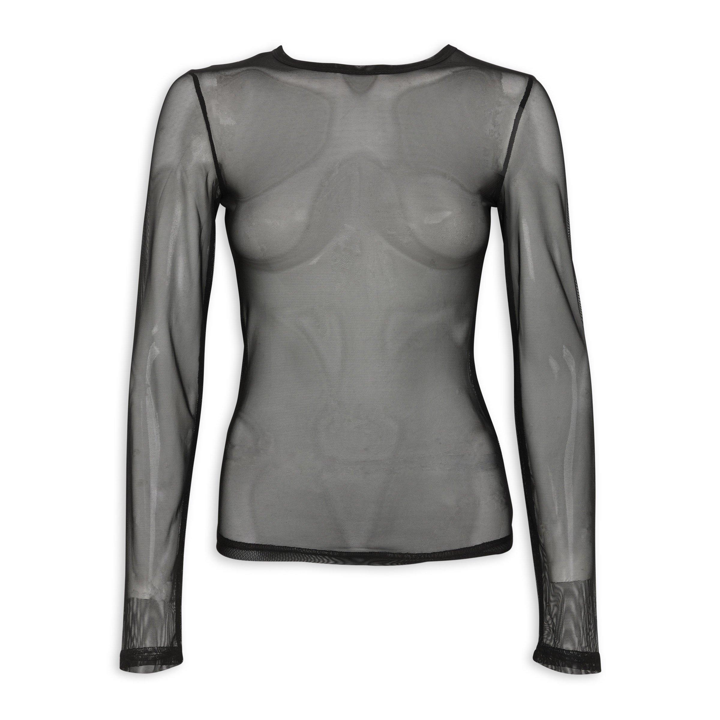 Black Mesh Long Sleeve Shirt 3128521 Identity