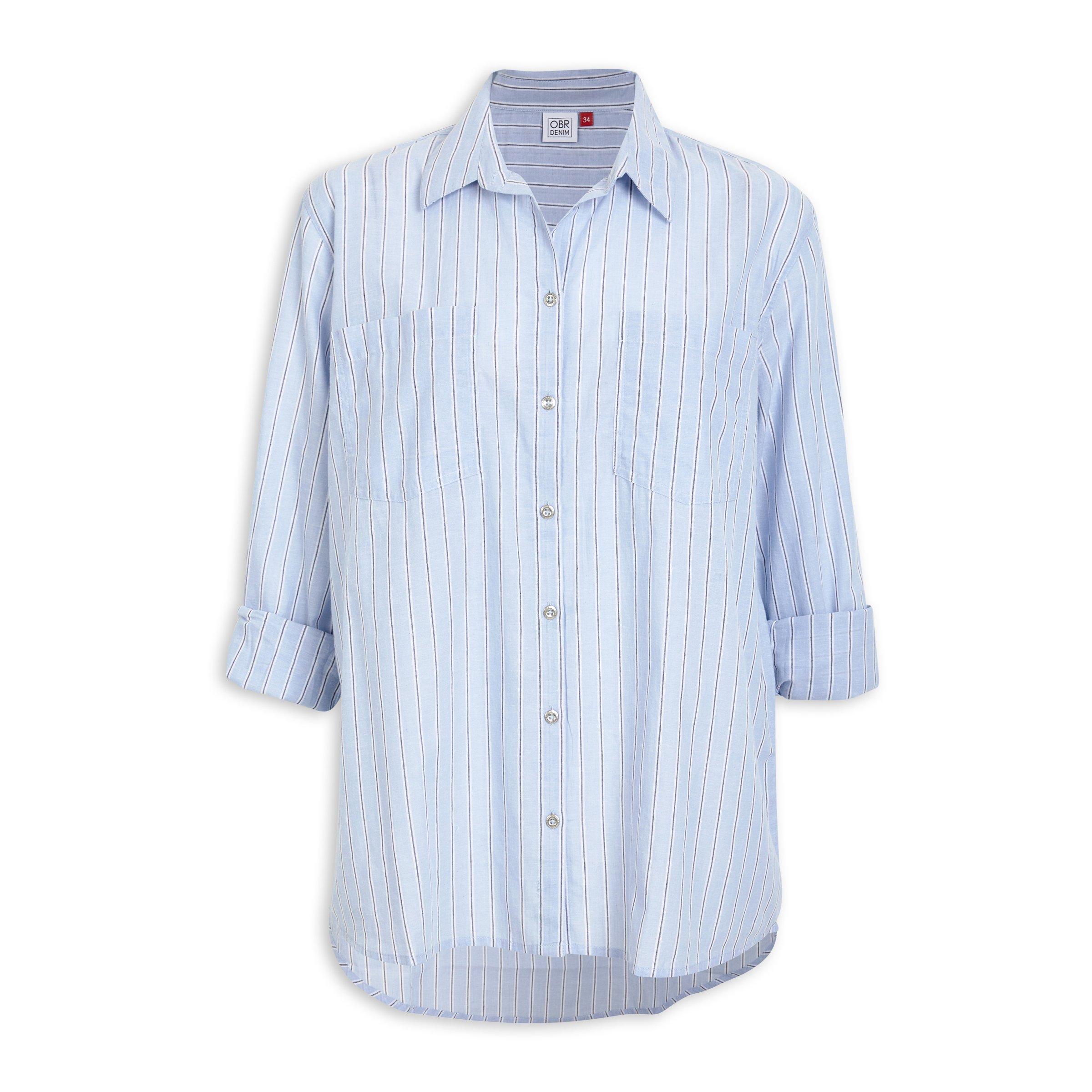 Blue Striped Back Cut-out Shirt main image 1