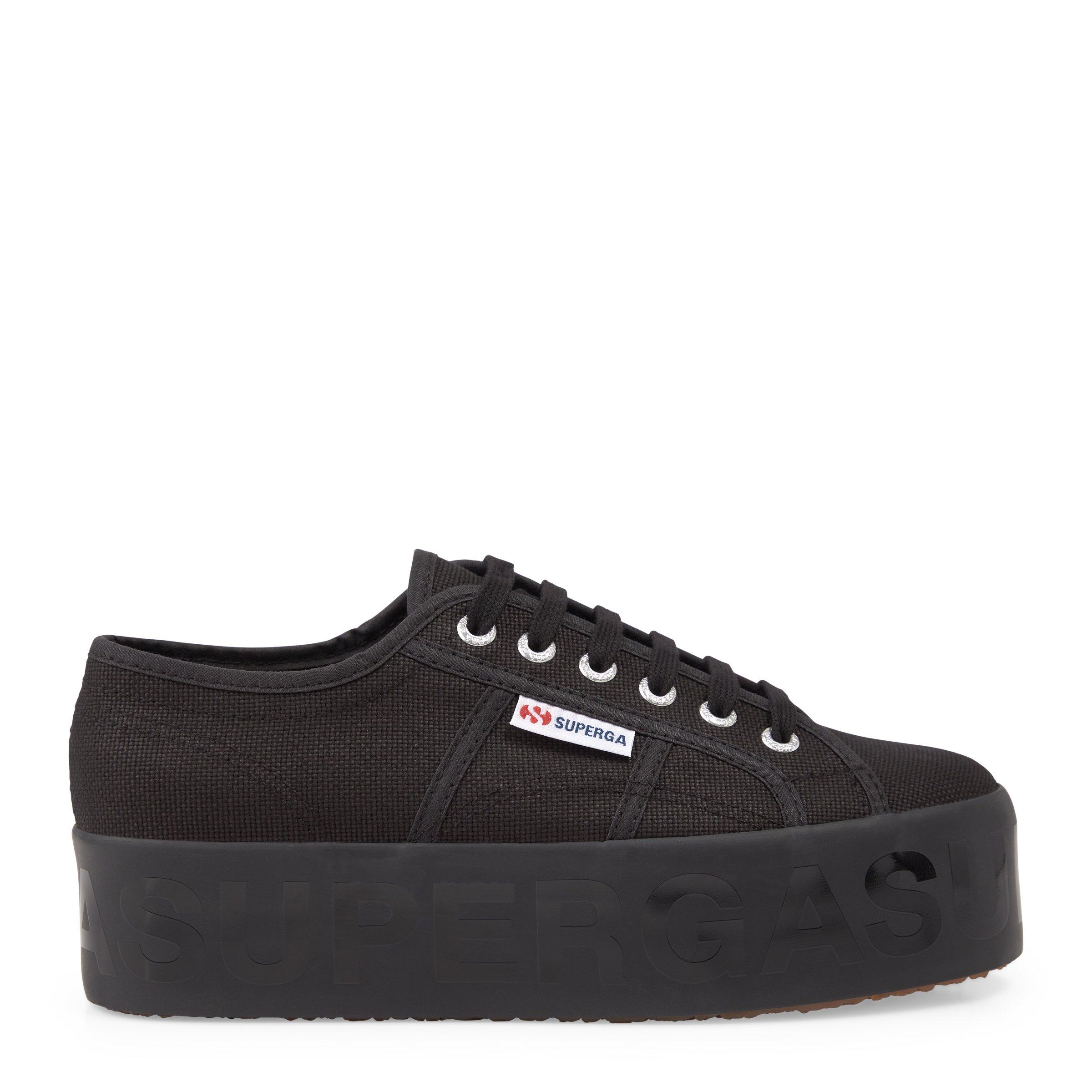 Superga all black hotsell platform sneakers