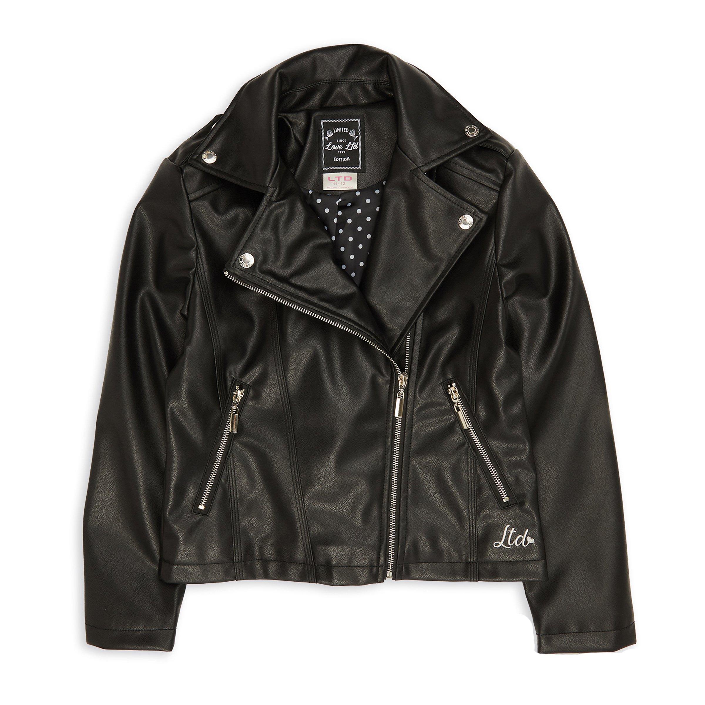 Kids black biker jacket best sale