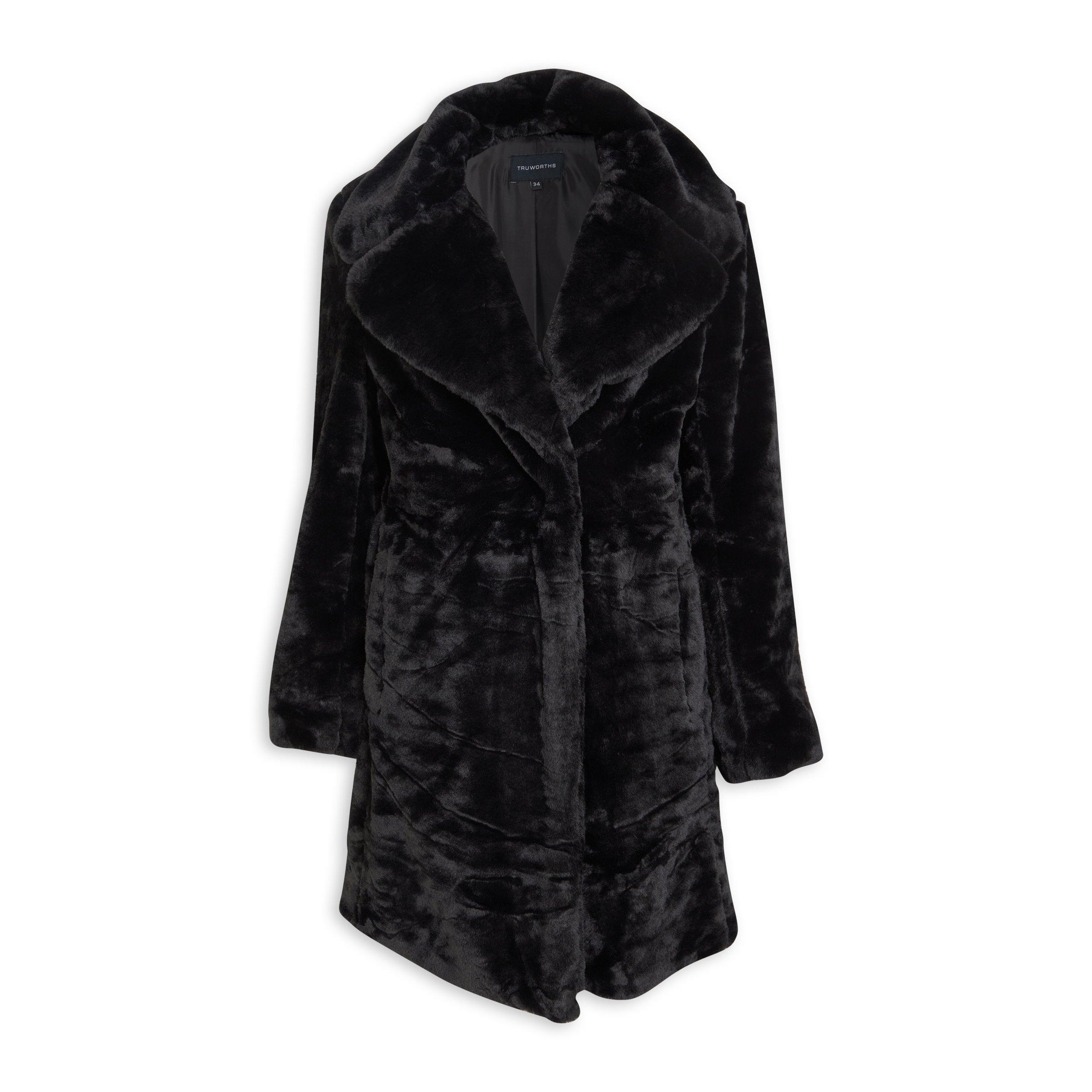 Black Faux Fur Coat 3132818 Truworths