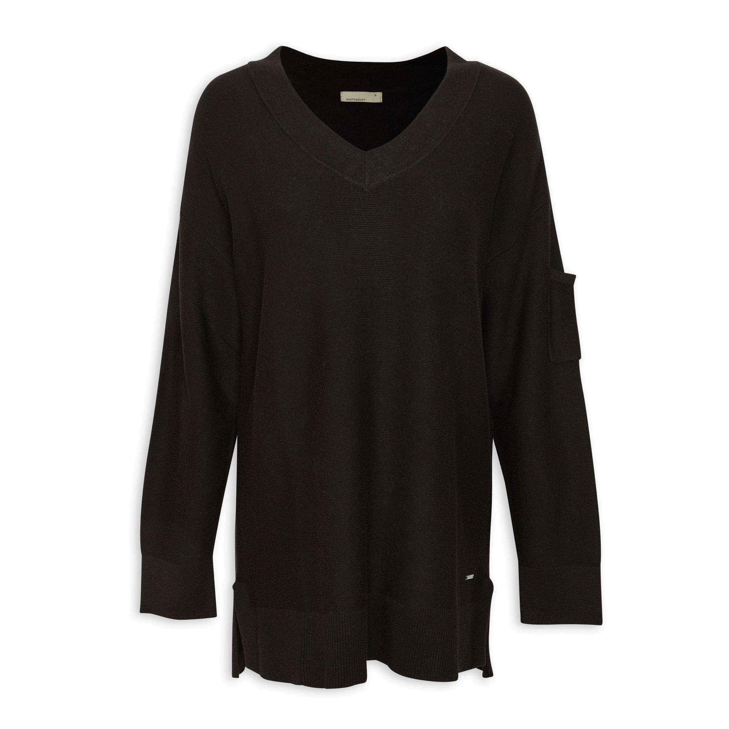 DOLMAN SLEEVE JERSEY TOP SOLID BLACK