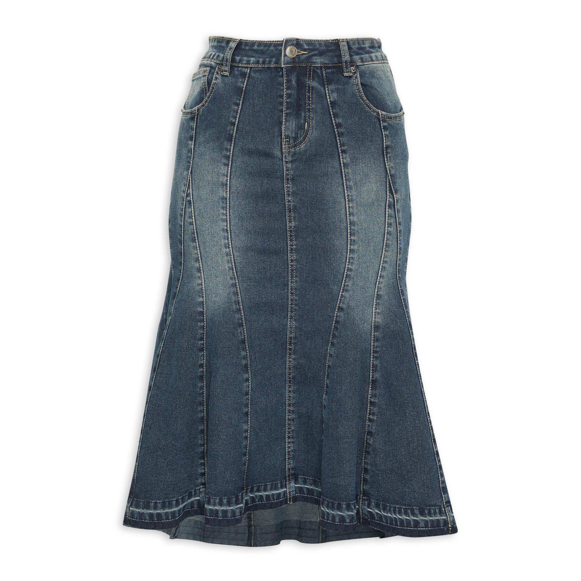 Indigo Dipped Back Skirt (3138980) | Truworths
