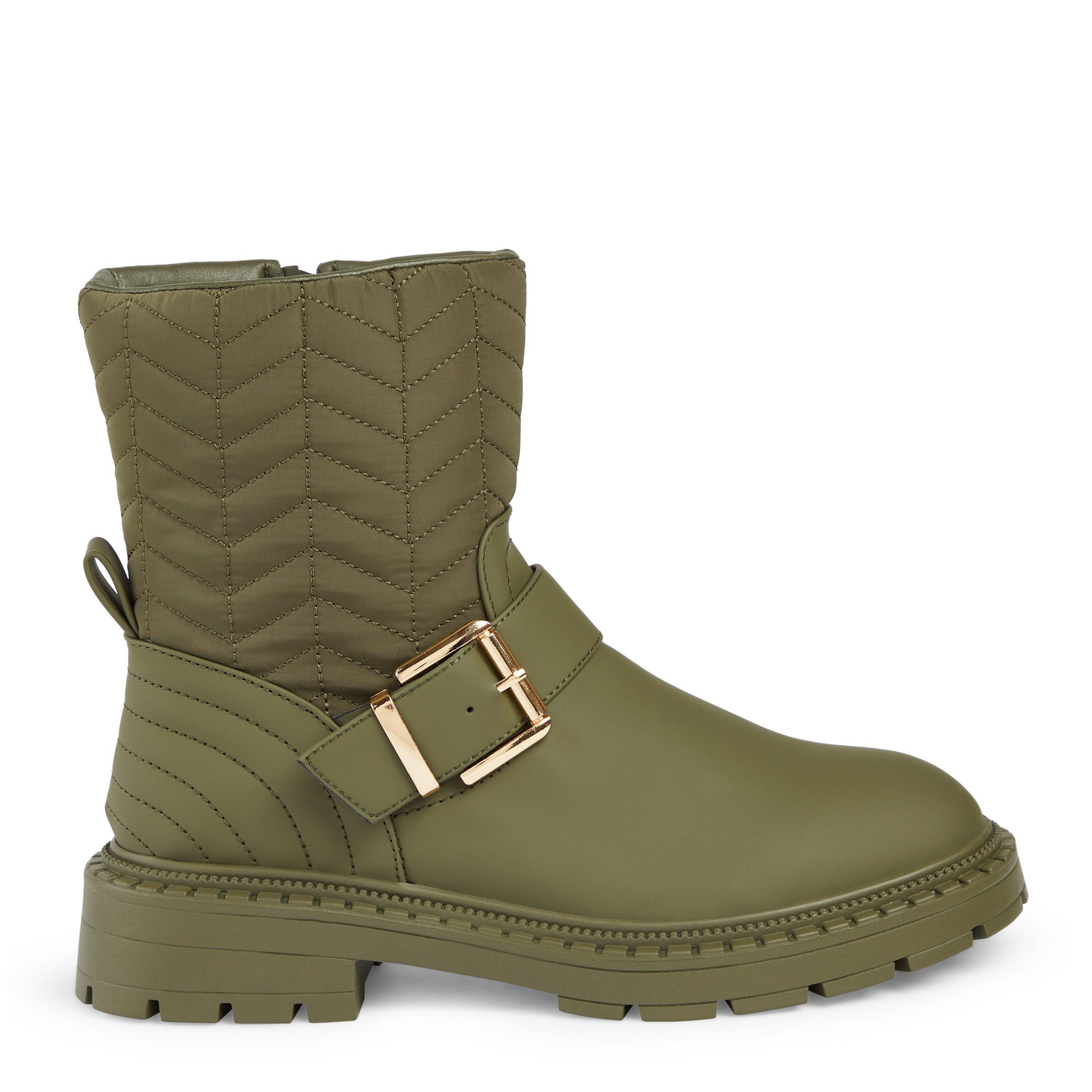 green flat boots