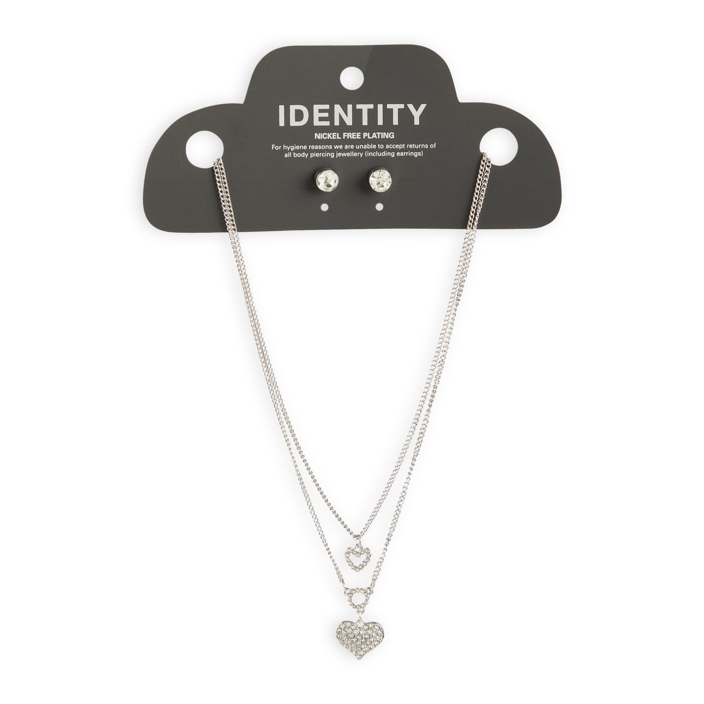アクセサリー ethark1234 Silver Necklace and Earrings Set (3140138) | Identity