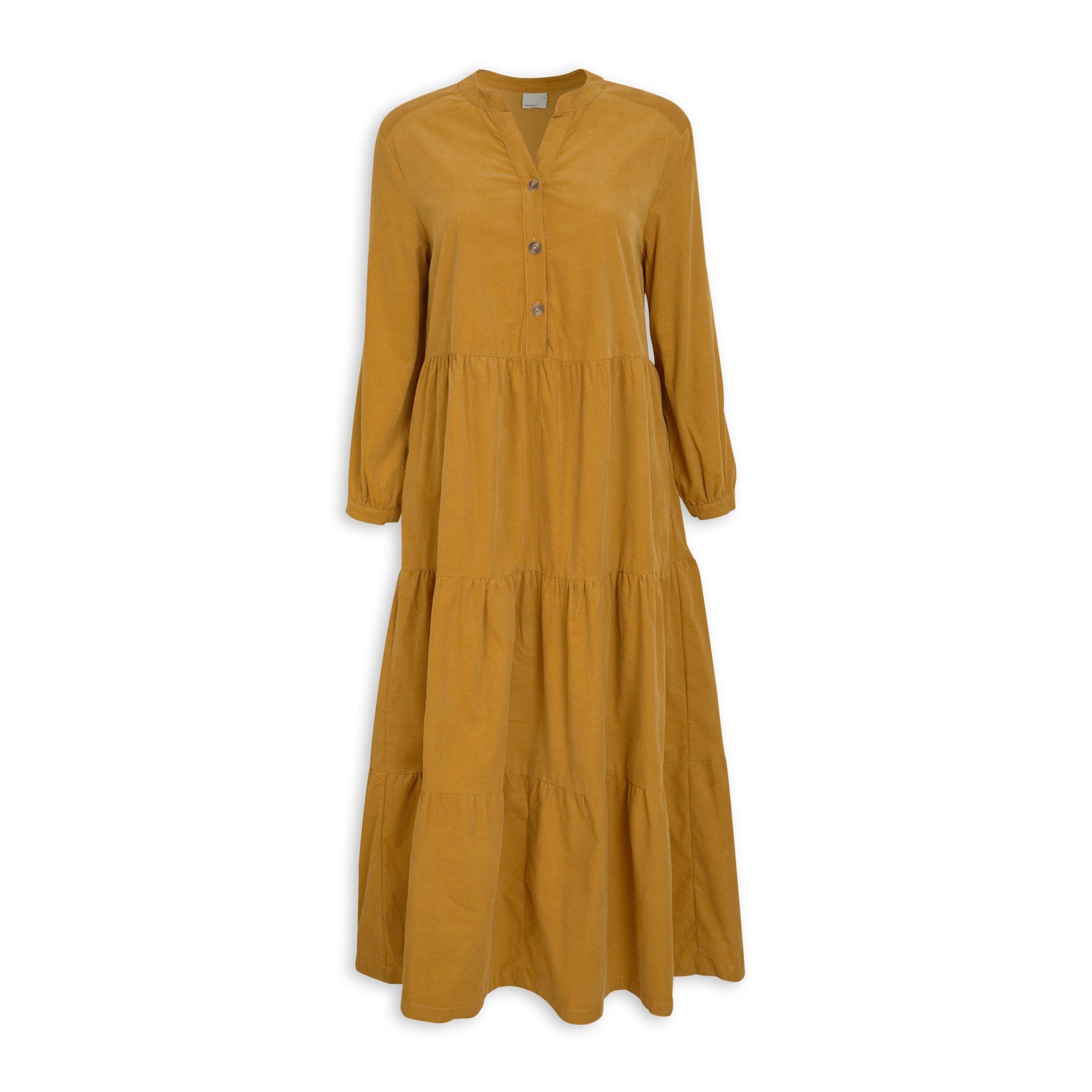 Mustard Tiered Dress (3141208) | Earthaddict