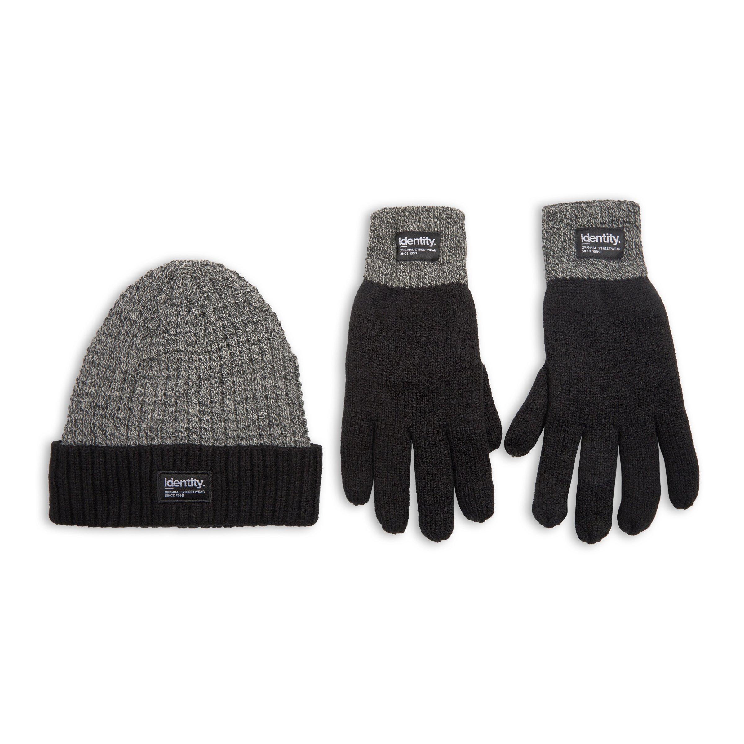 Black Beanie and Gloves Set (3141474) | Identity