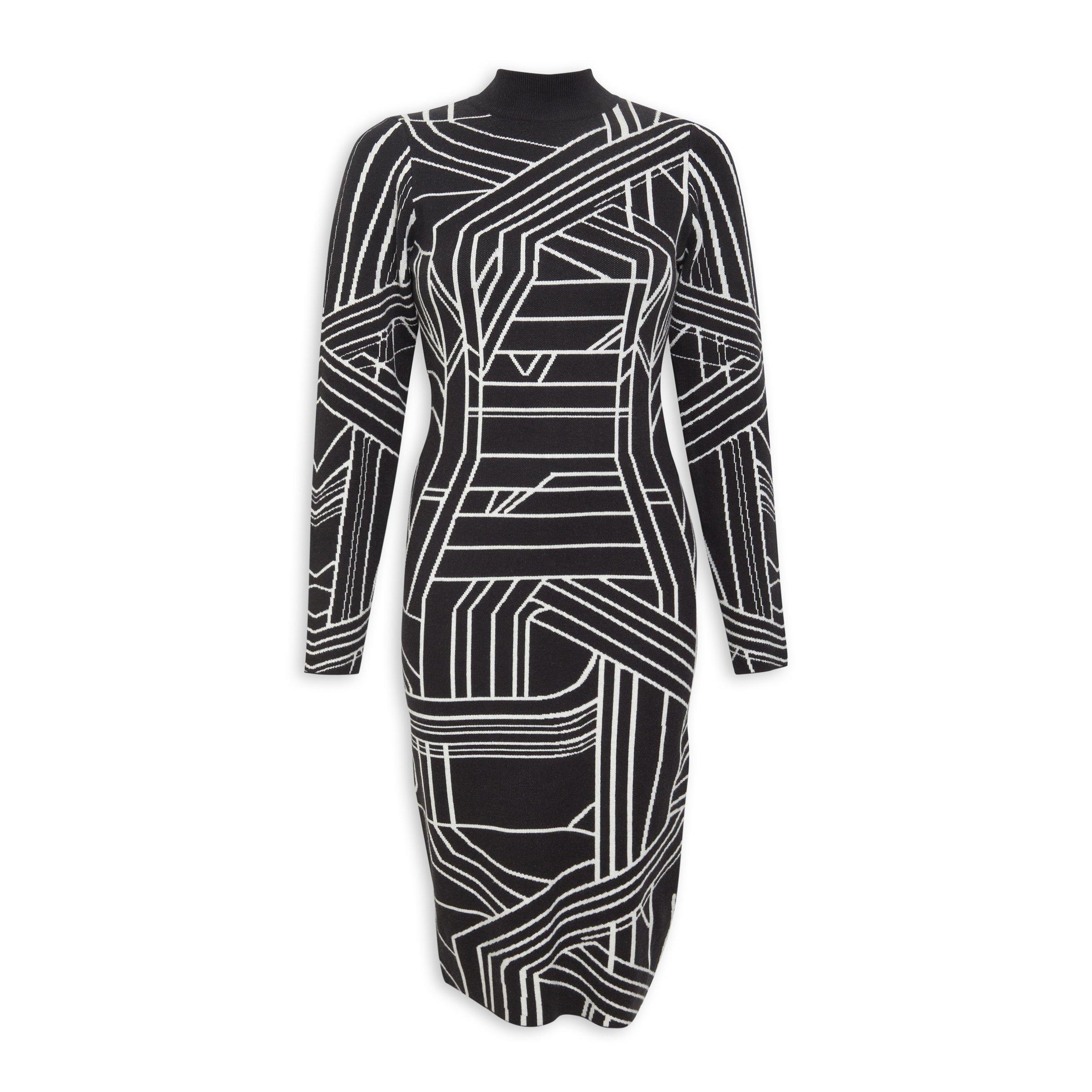 Black and White Bodycon Dress (3141870) | Identity