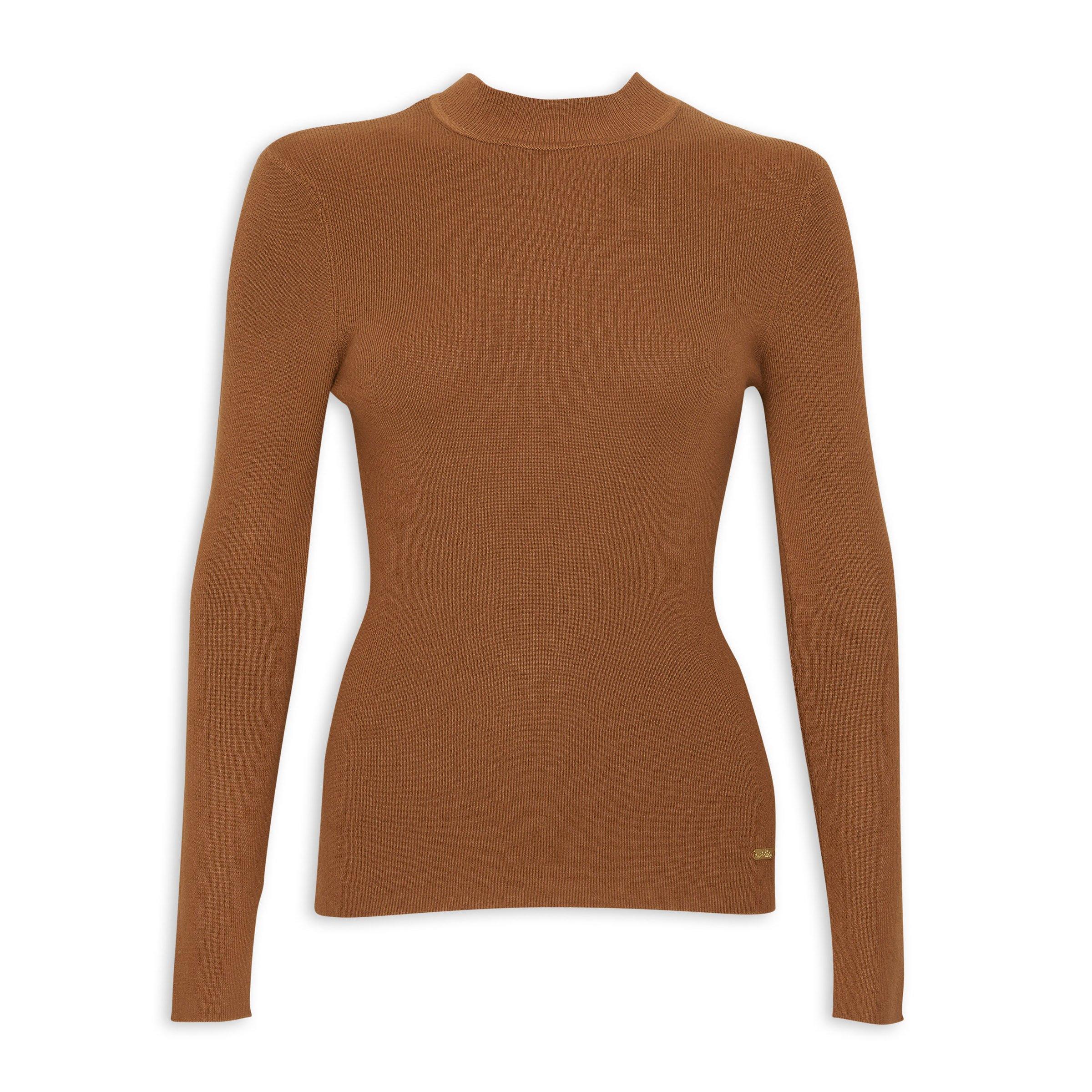 Brown Turtleneck Knit Top (3142741) 