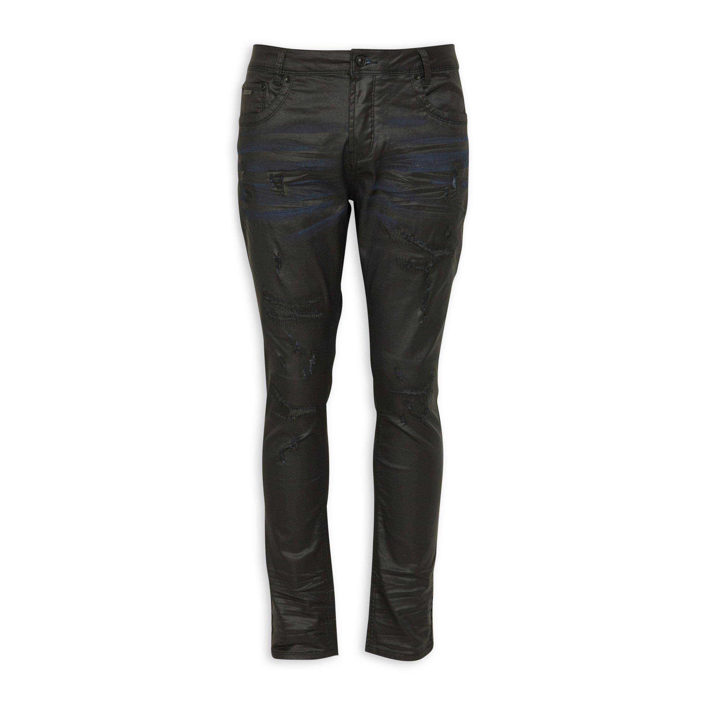 Diesel Wax Coat Jeans Black Black Coated Skinny Jeans