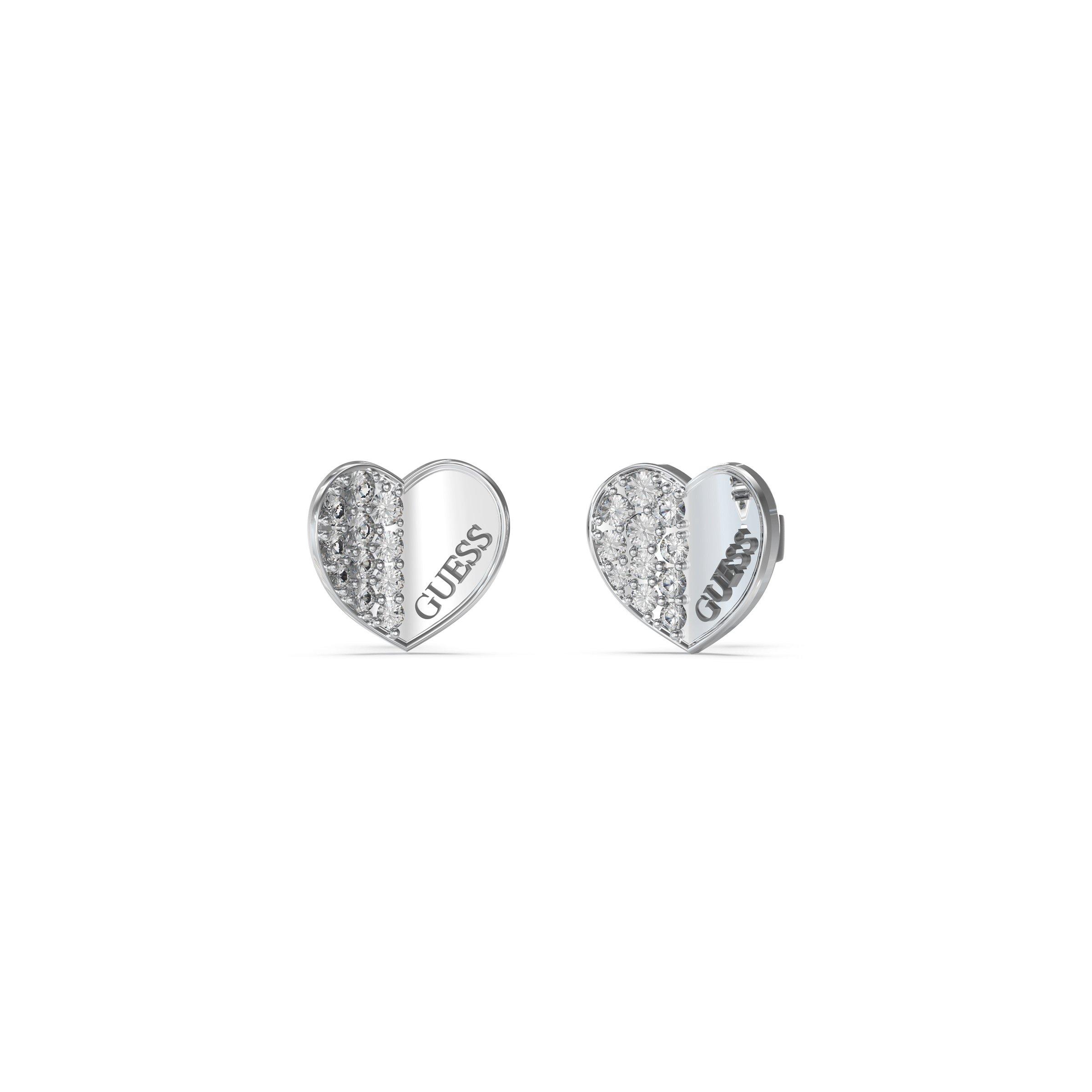 Guess silver shop heart earrings