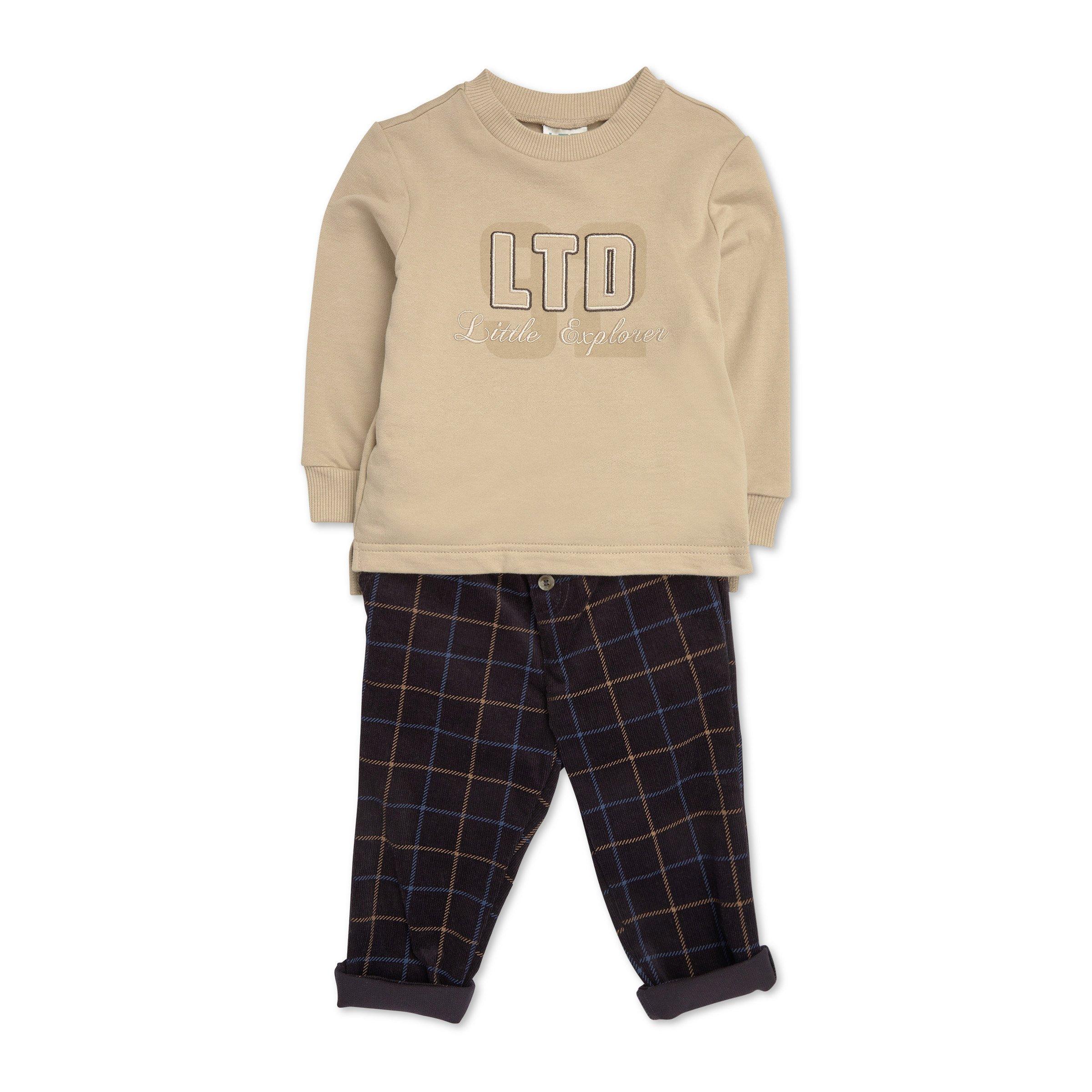 The Theodore - 2pcs Baby Boy Solid Large Pocket Tops + Pants