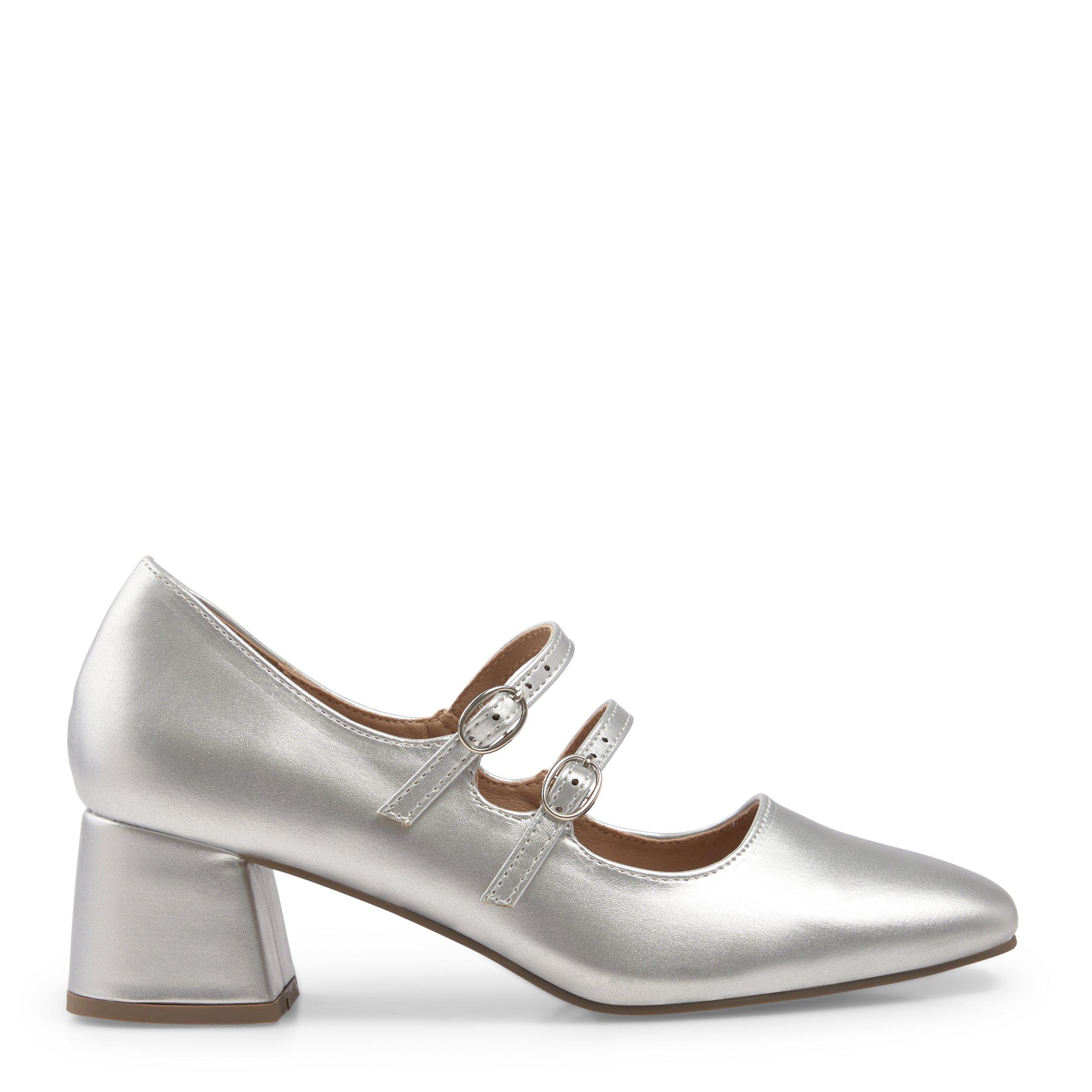 silver mary jane heels