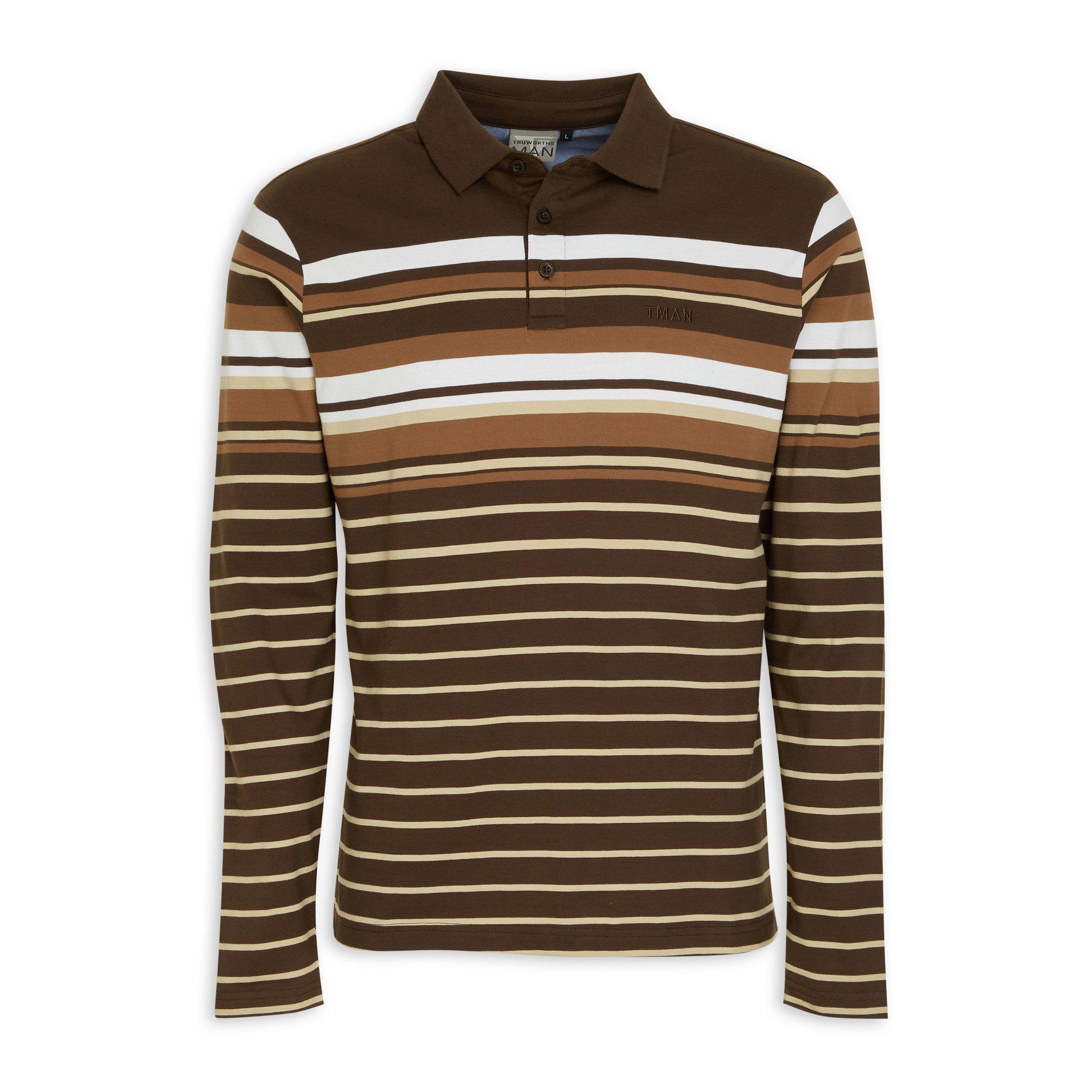 Brown Striped Long Sleeve Golfer