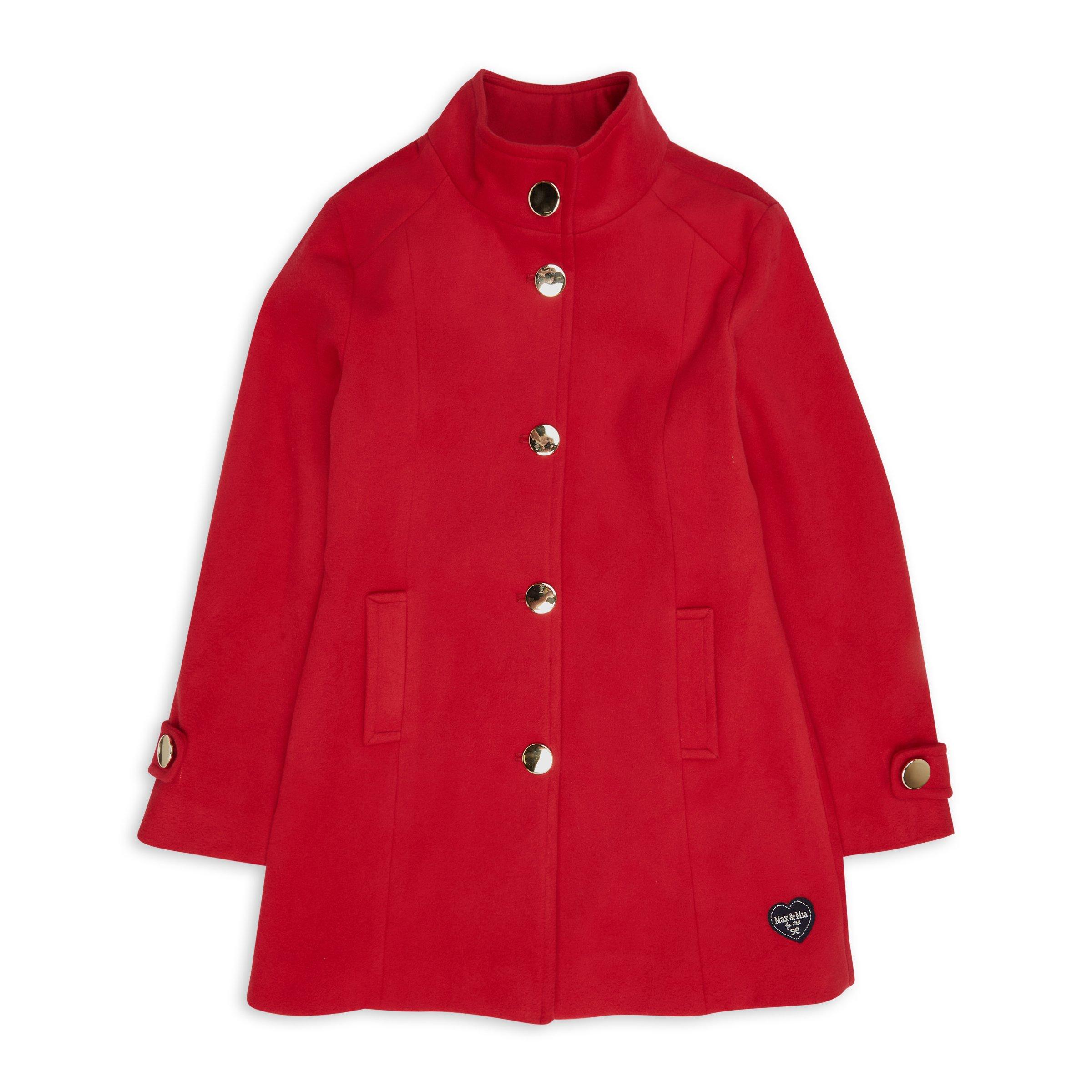 Girls Red Melton Coat (3146217) 