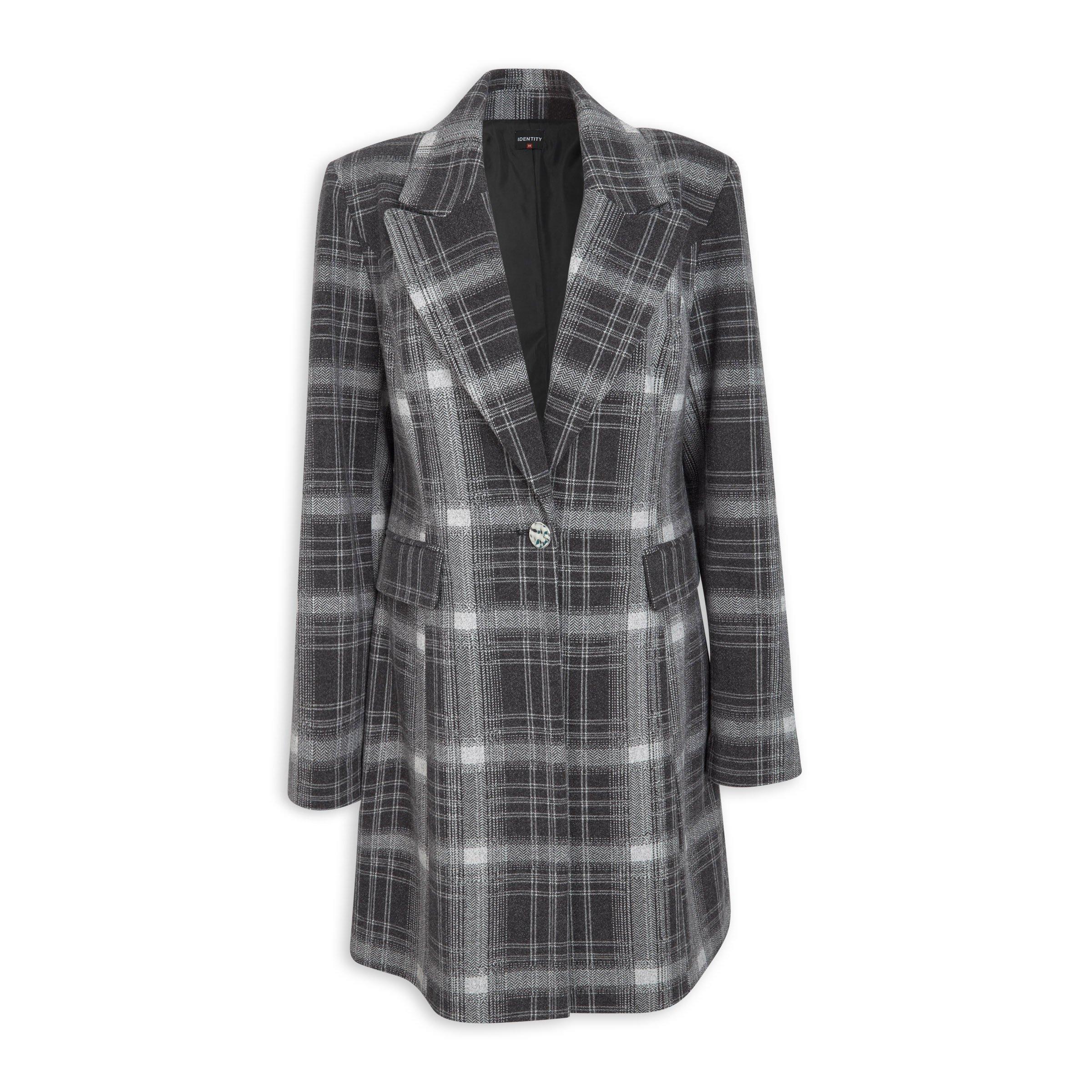 Grey check coat womens hotsell