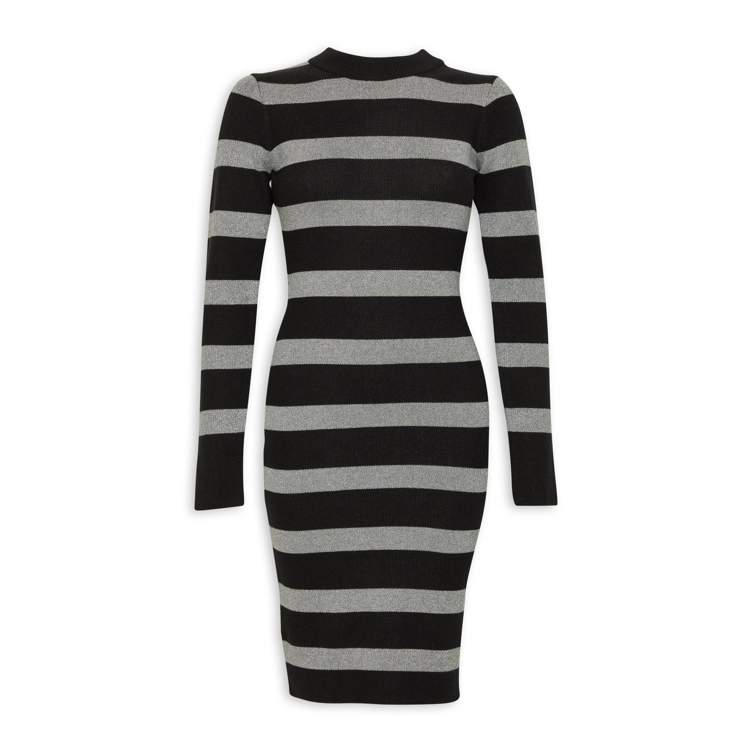 Women Maroon Striped Bodycon Dress With Crop Blazer