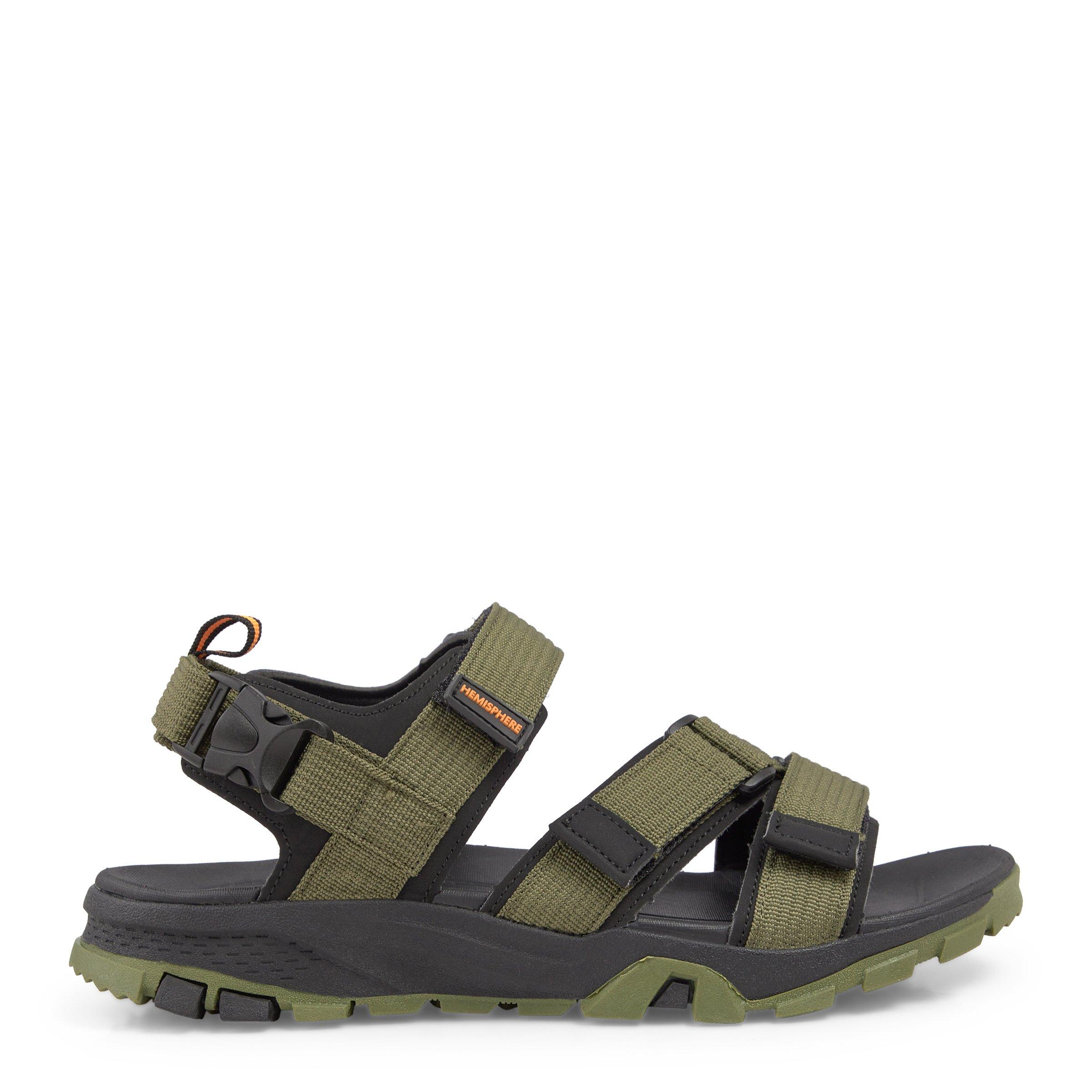 Flat Sandals Michael Kors Sandals Mens Olive Green Cross-over Sandals