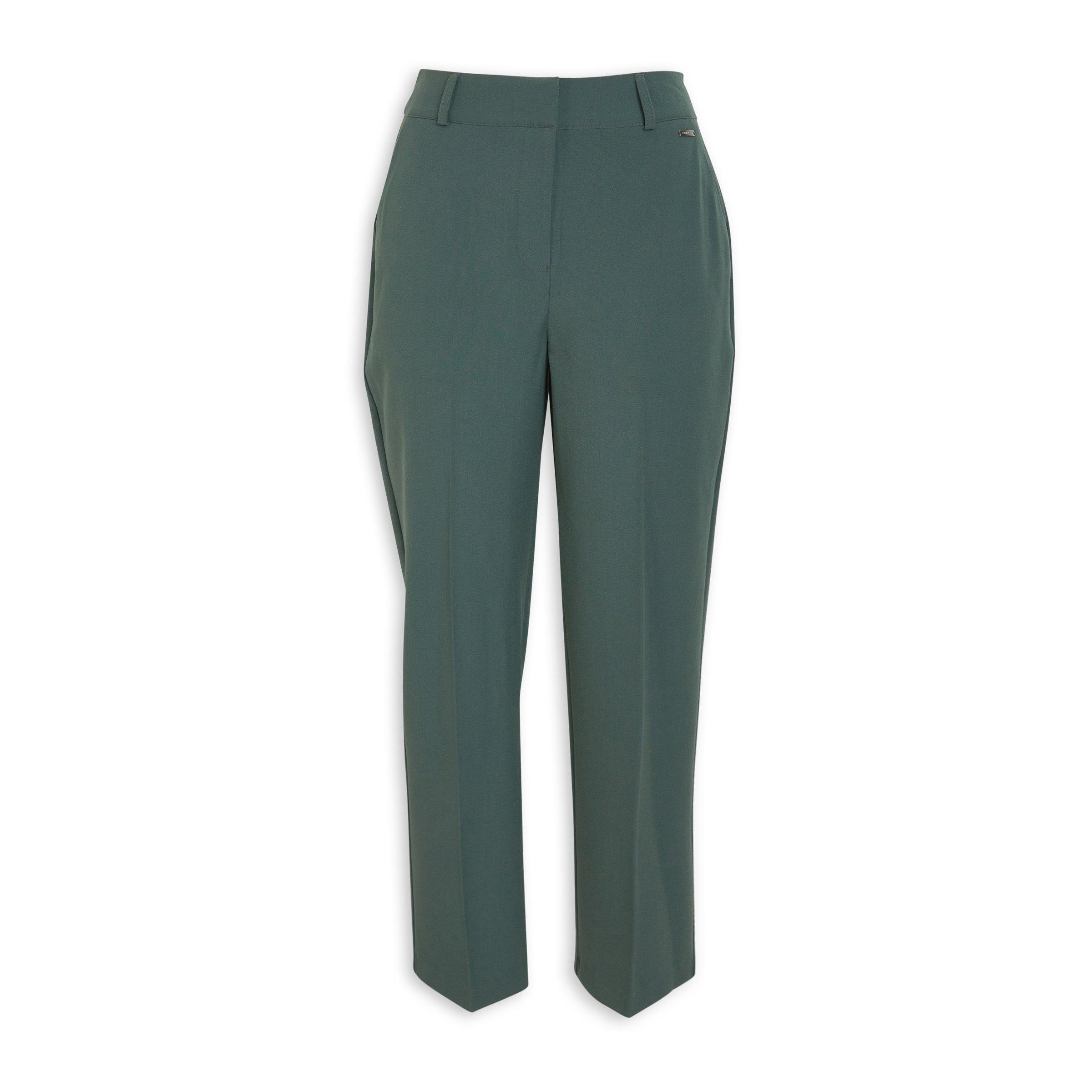 Green Georgette Pant Straight