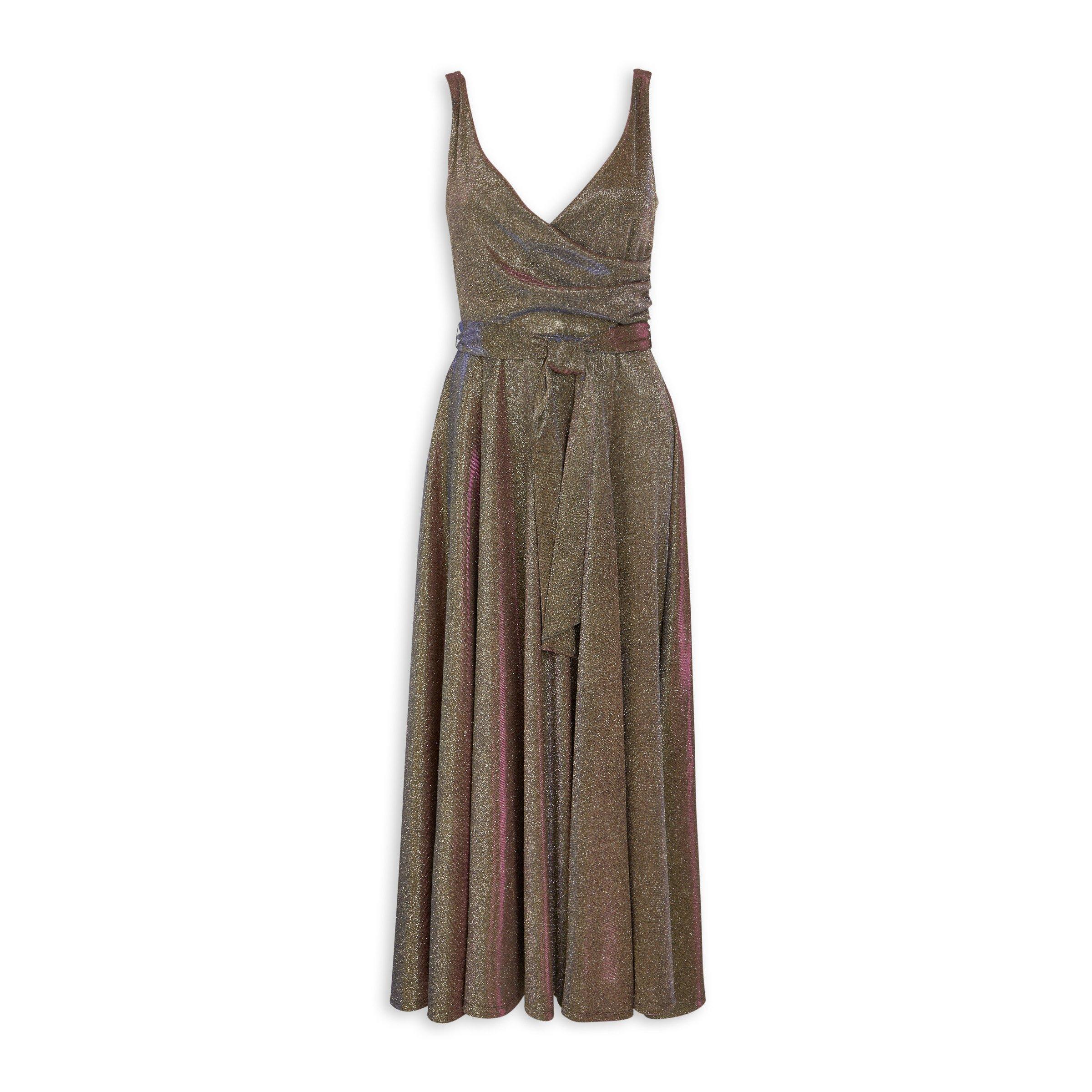 knee length dresses for ladies Women's Metallic Maxi Dress