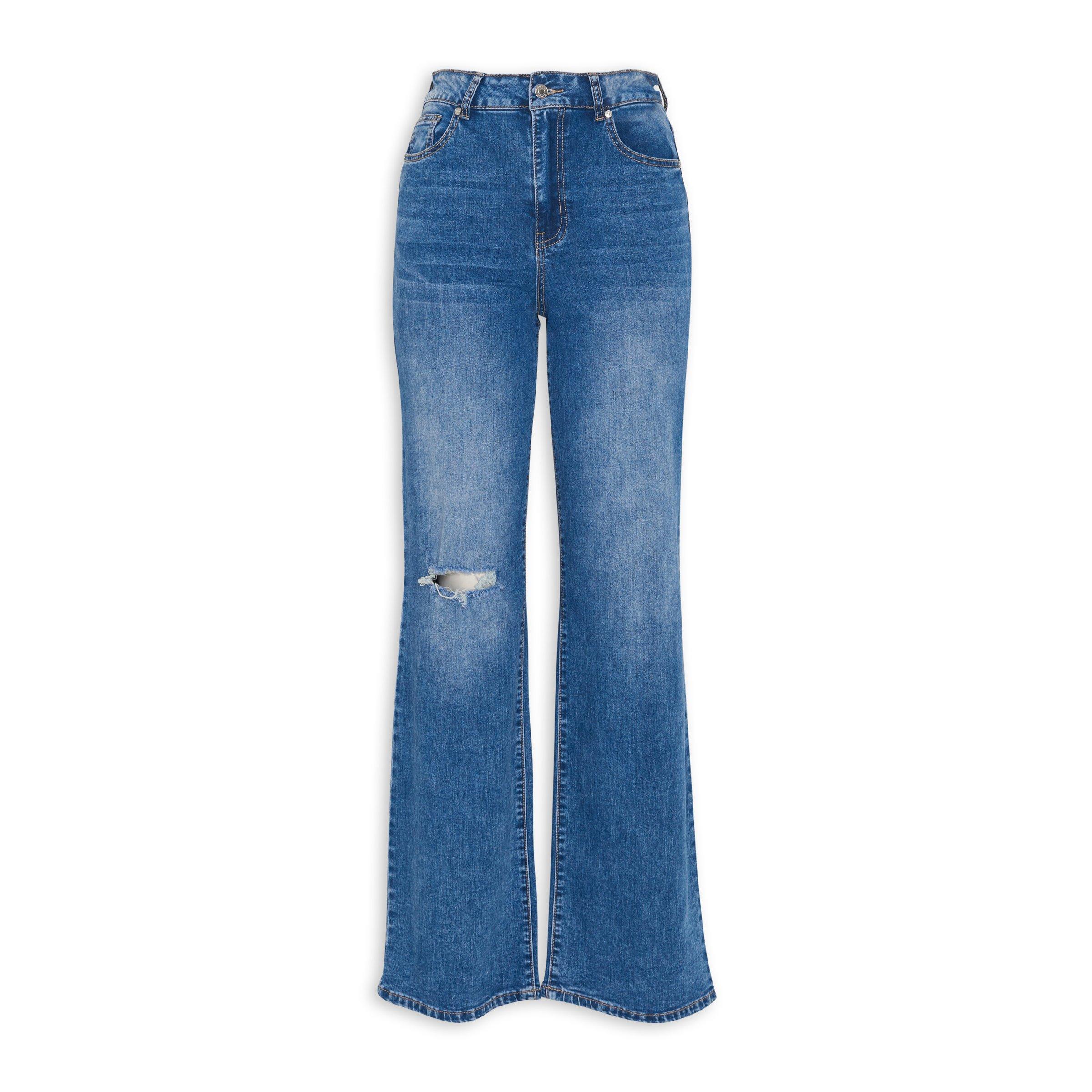 Cotton Denim Elasticized Wide Leg Pant in Indigo main image 0
