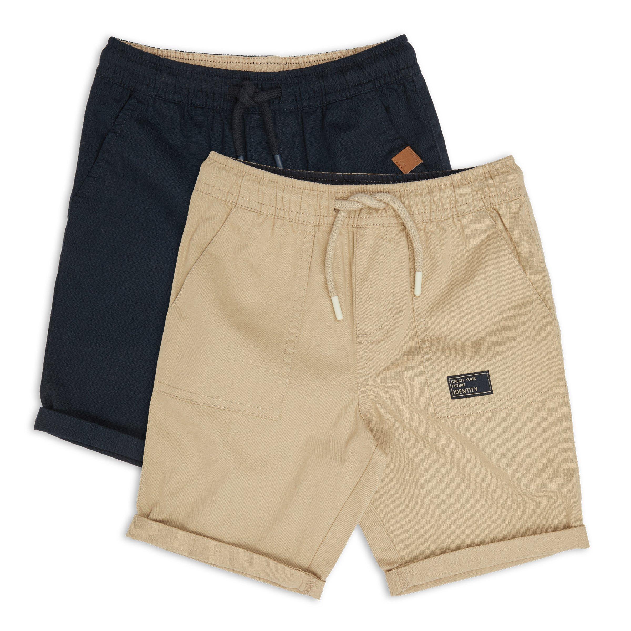 Kid Boy 2-pack Beige and Navy Shorts (3149333) | Identity