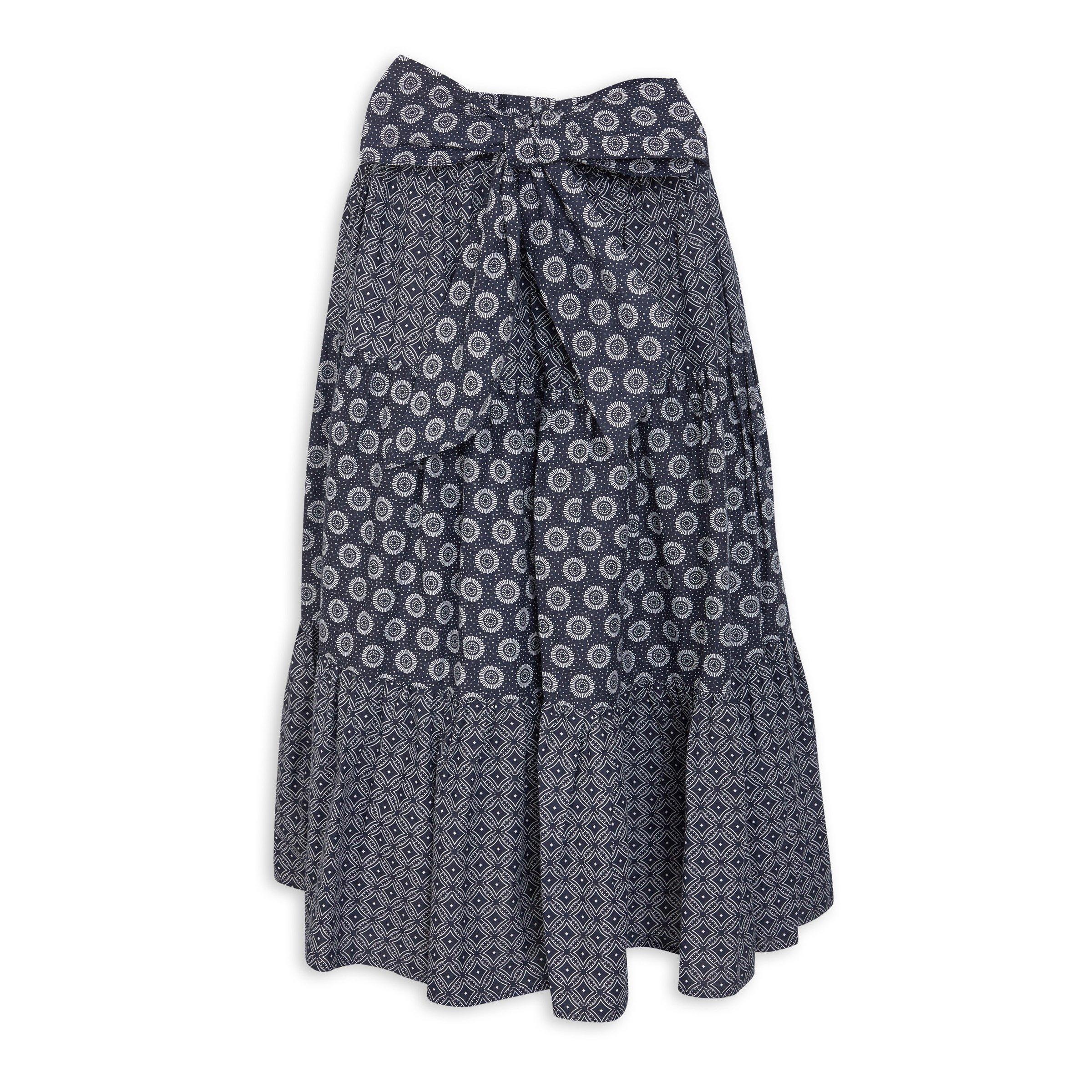 PAULA RYAN A-line Waterfall Skirt - Navy main image 0
