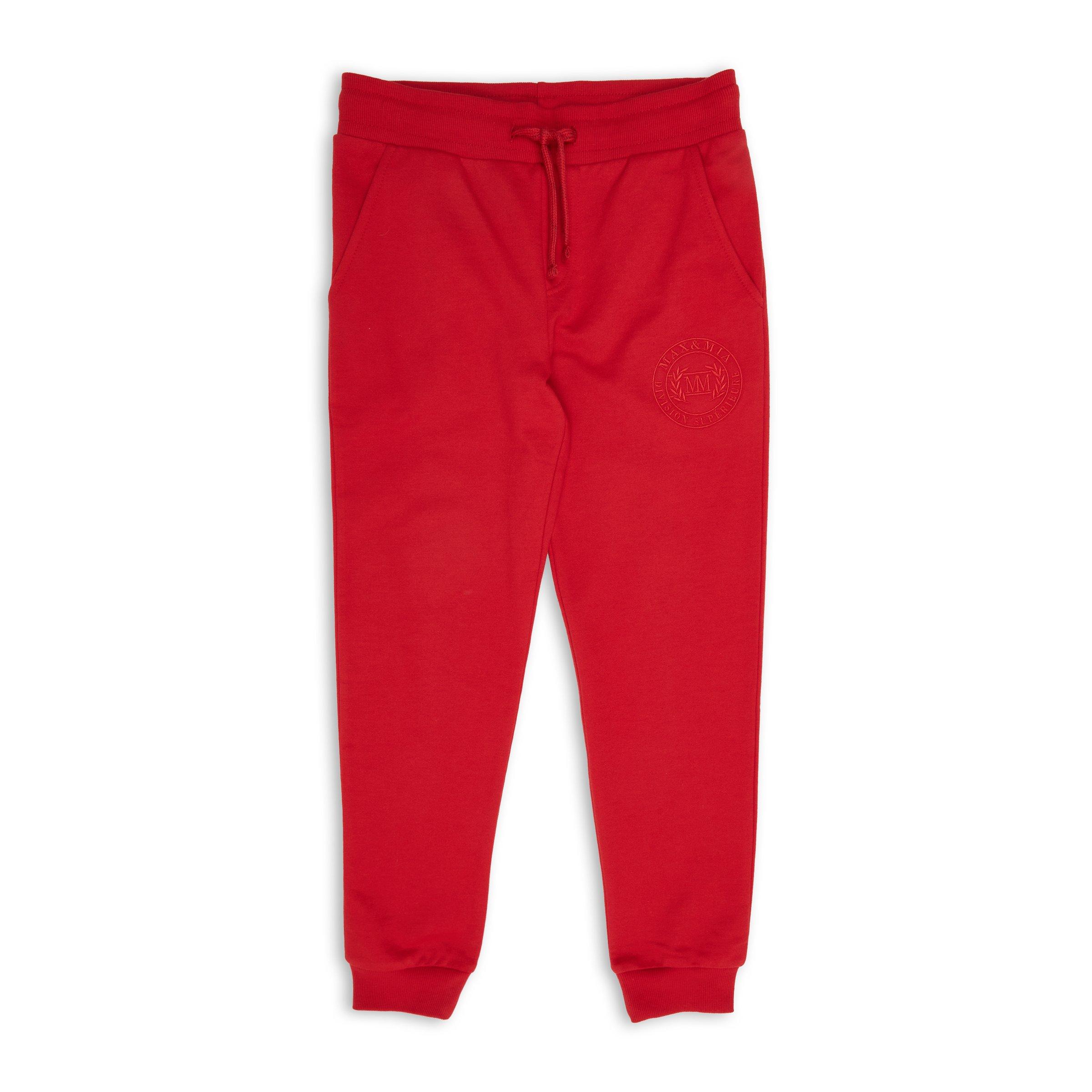 Kids red jogging bottoms sale