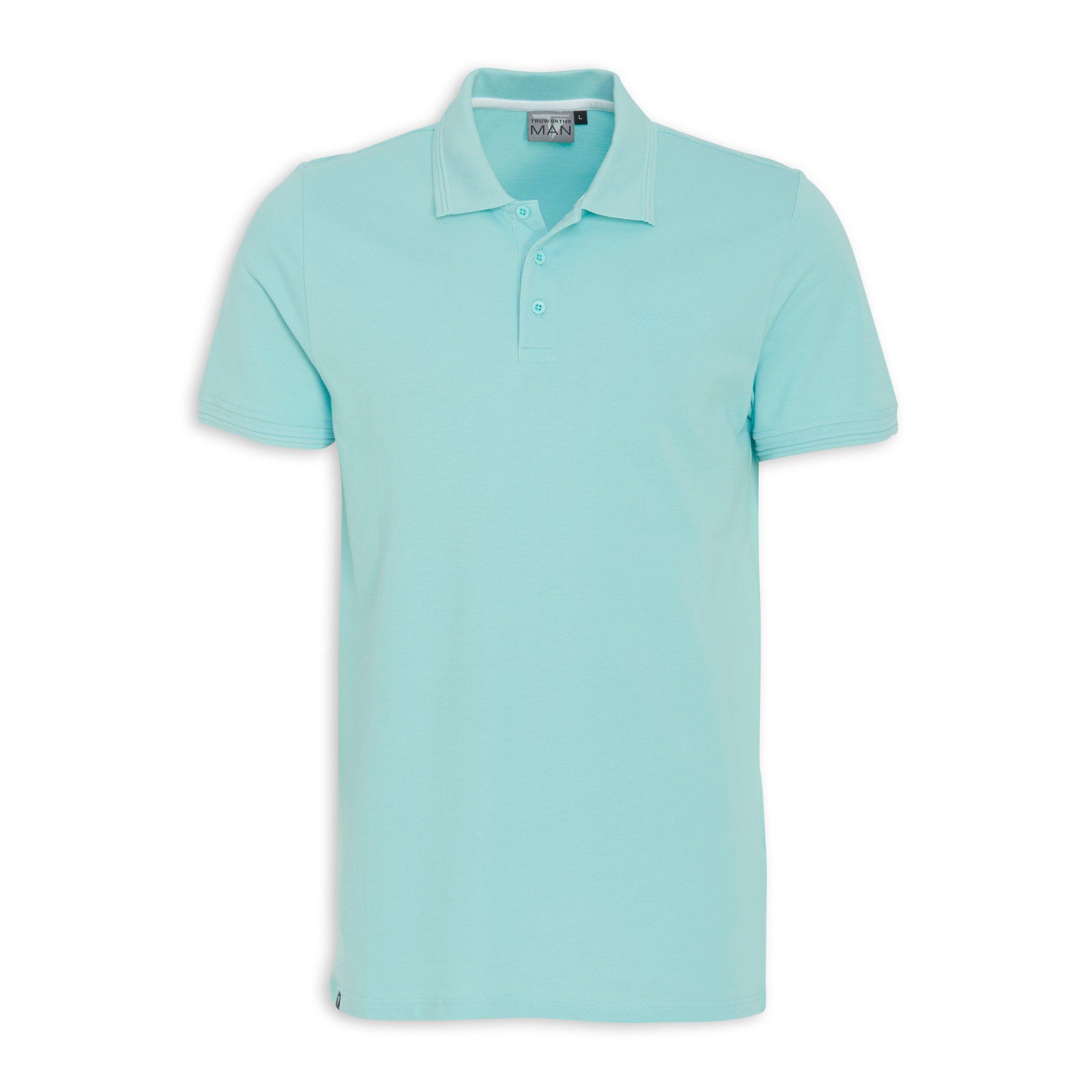水色 Tシャツ SHUGAKUSHA HAMAMATSU Aqua Blue Golfer Shirt (3151366) | Truworths Man
