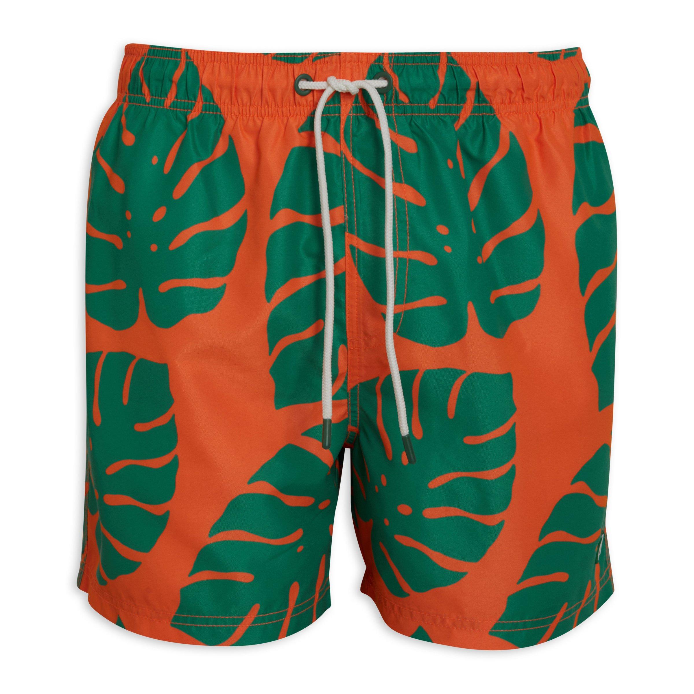 Water Reactive Leaf Print Swim Short
