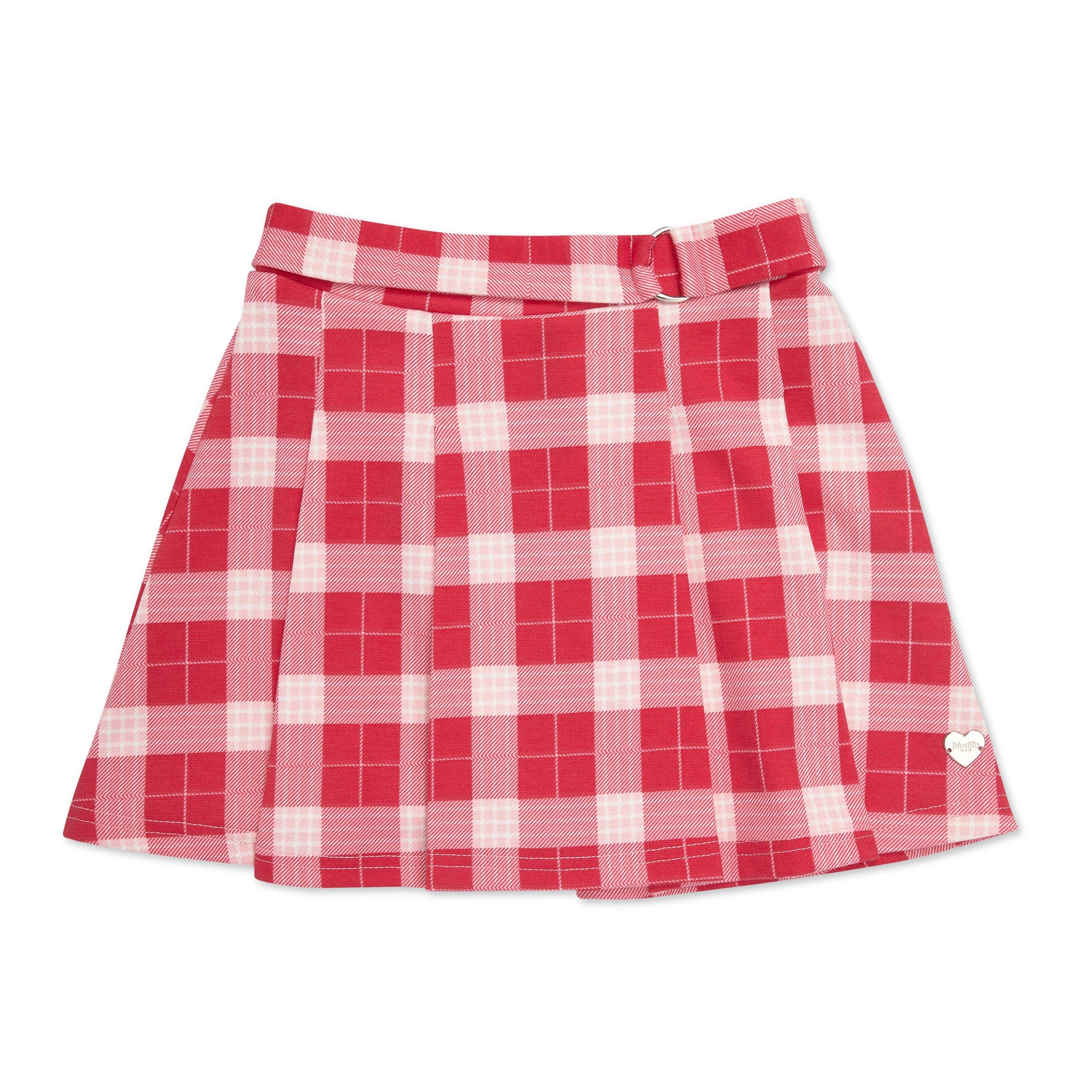 Kid Girl Red Check Pleated Skirt (3152651) | Identity
