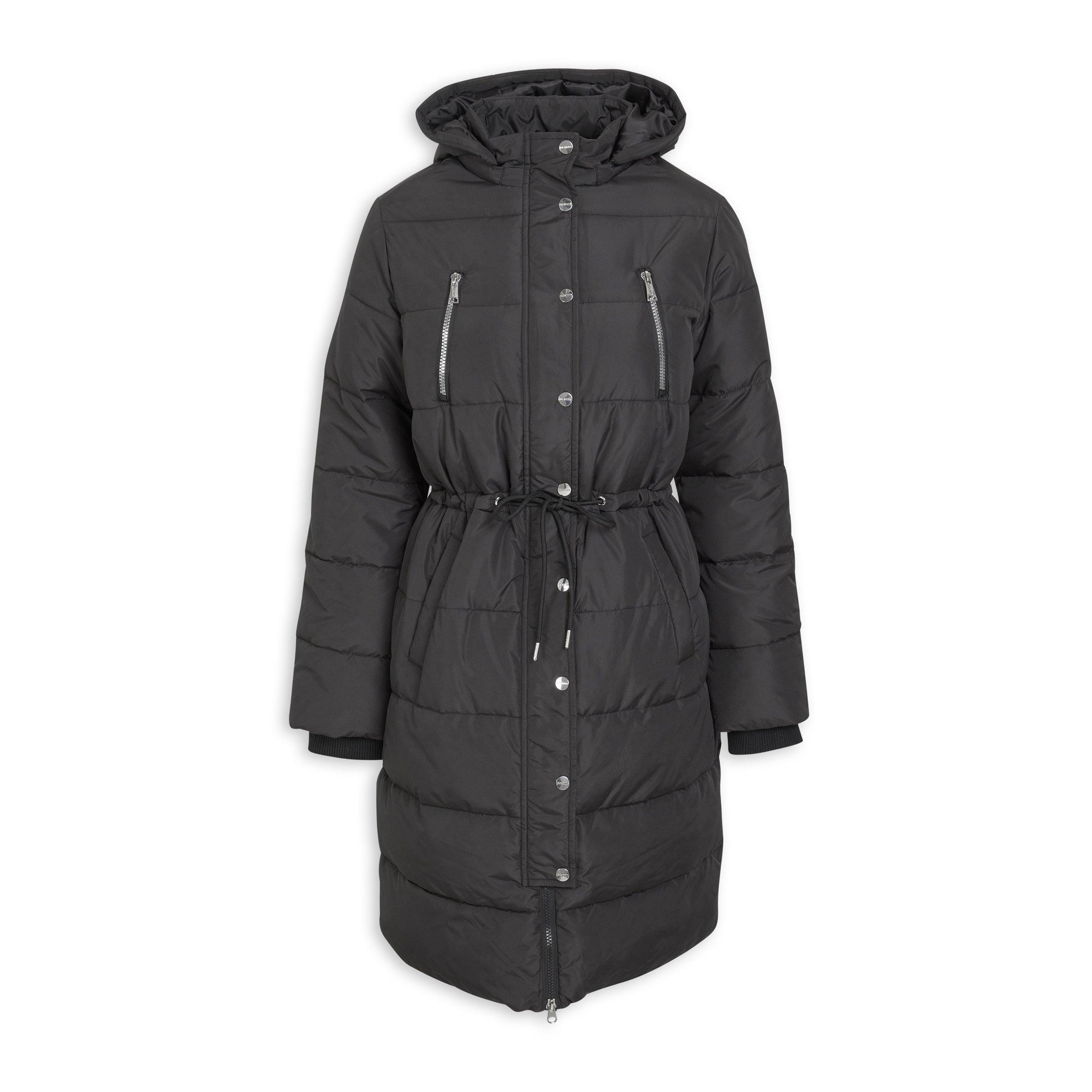 Black Hooded Puffer Jacket (3152995) | Identity