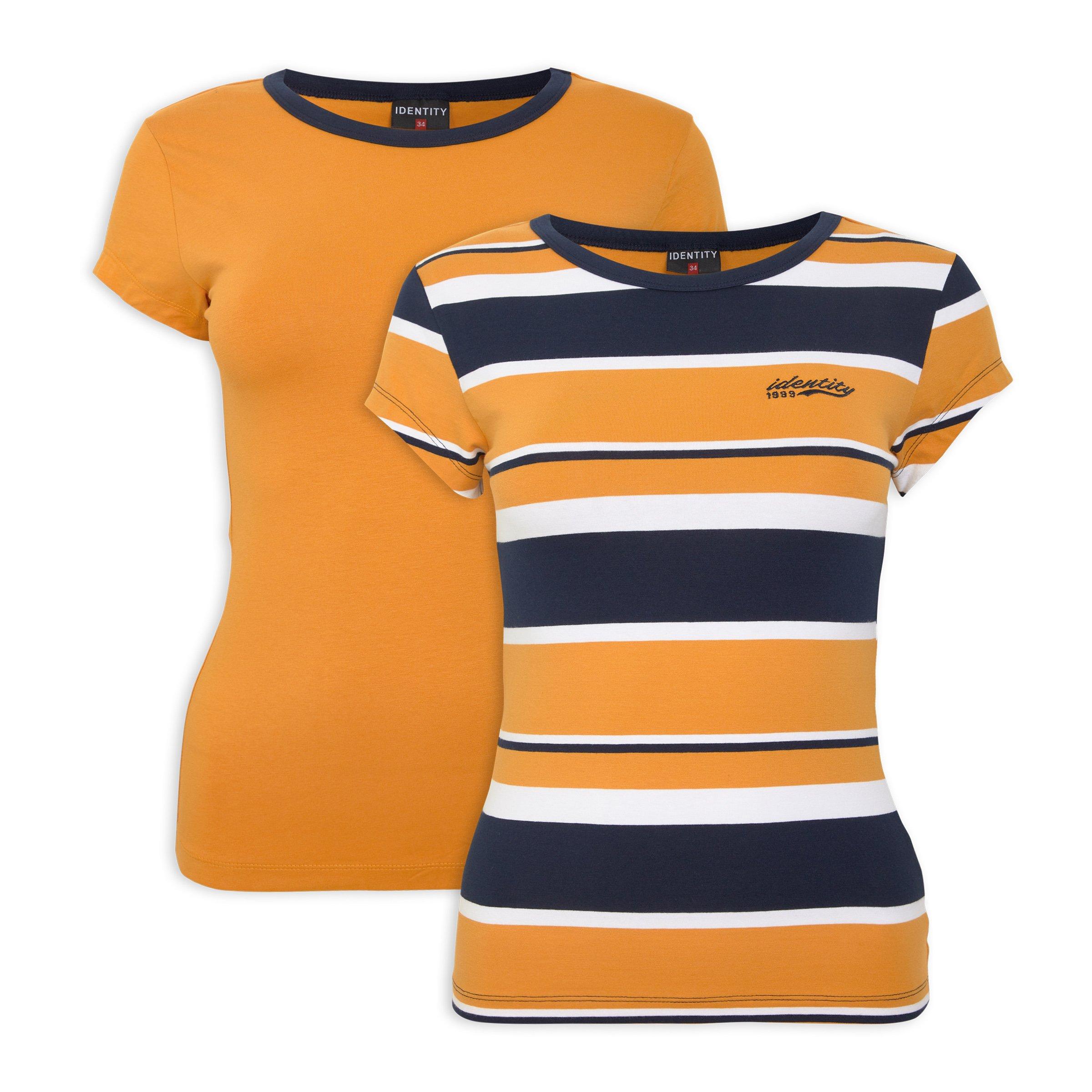 7149 Yellow Slit Detailed T-Shirt main image 1