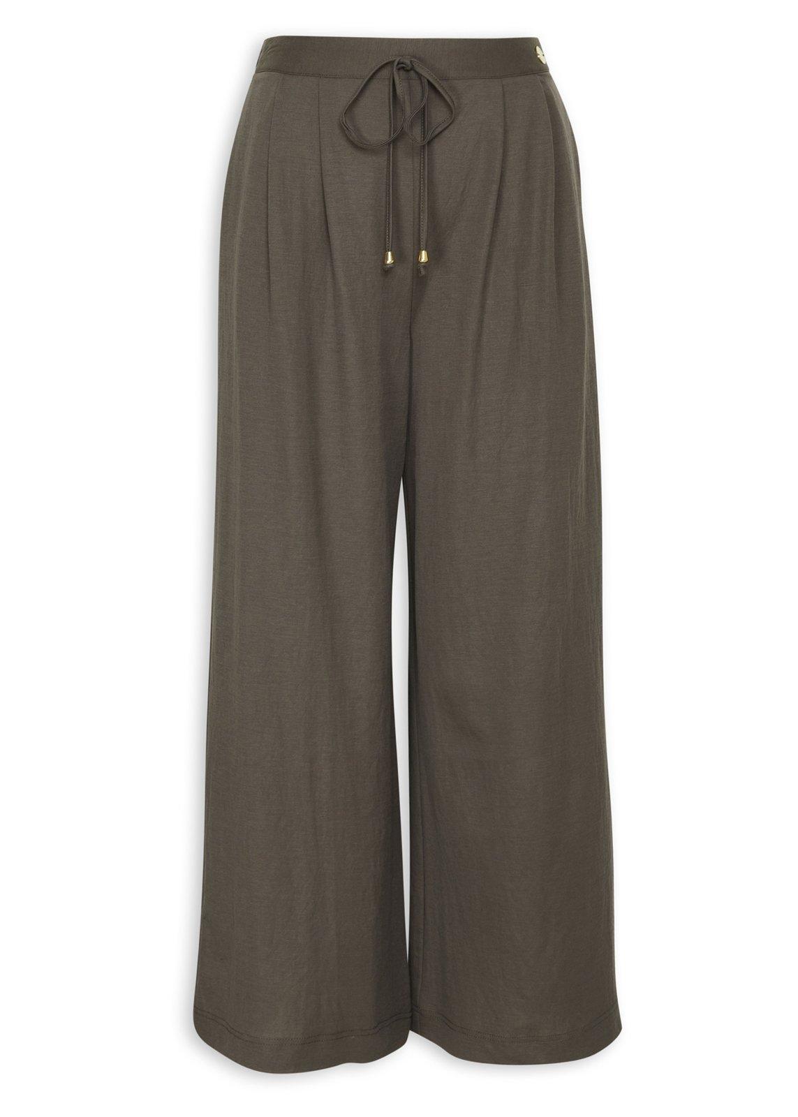 Dark Grey High Waist Ruffled Wide Leg Pants