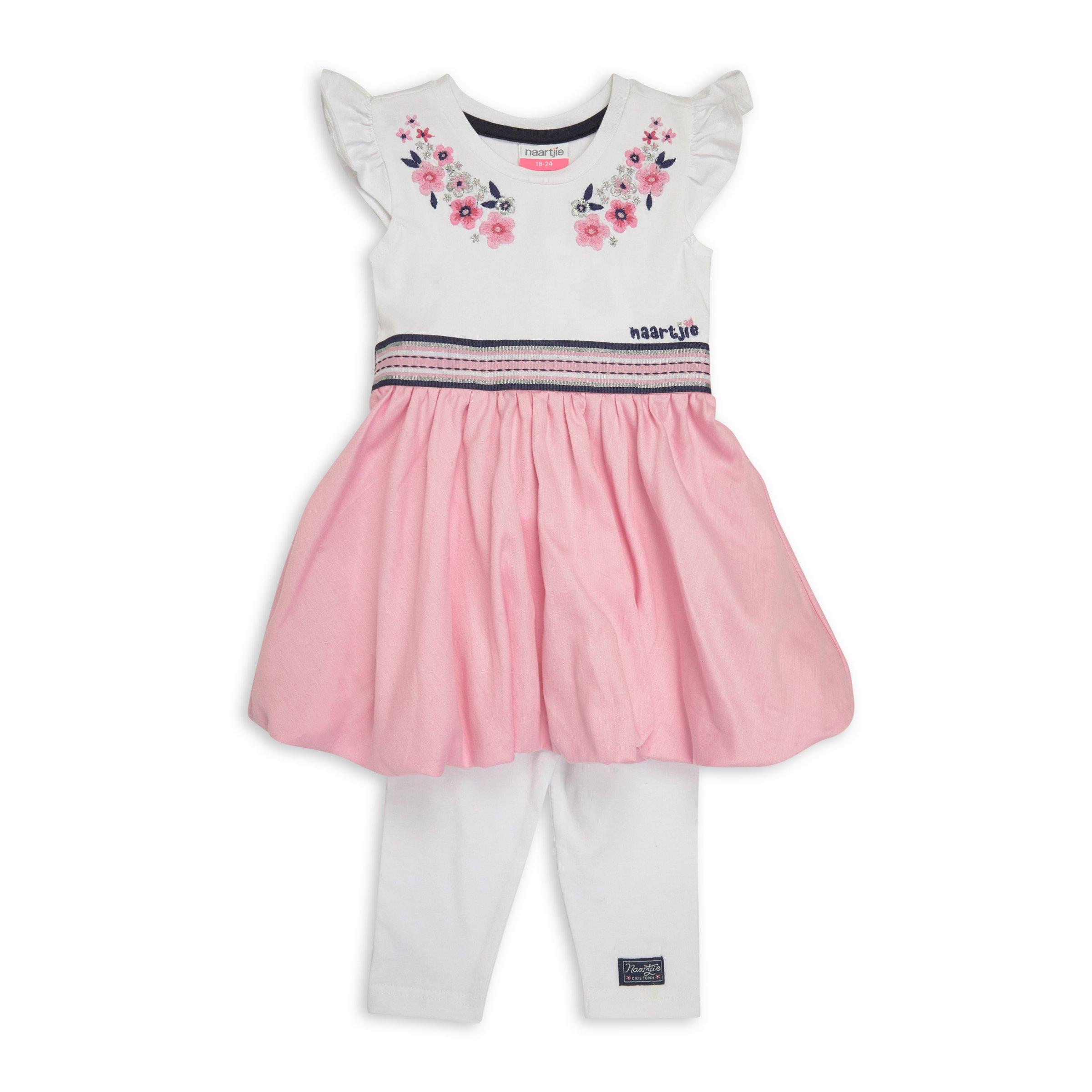 Baby Girls Pink and White Dress Set (3153632) Naartjie