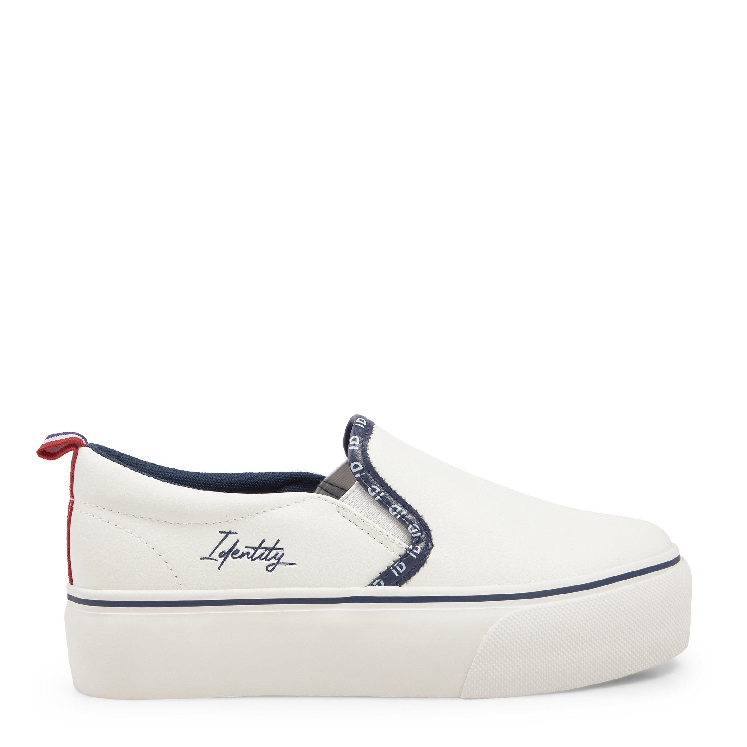 navy and gold sneakers