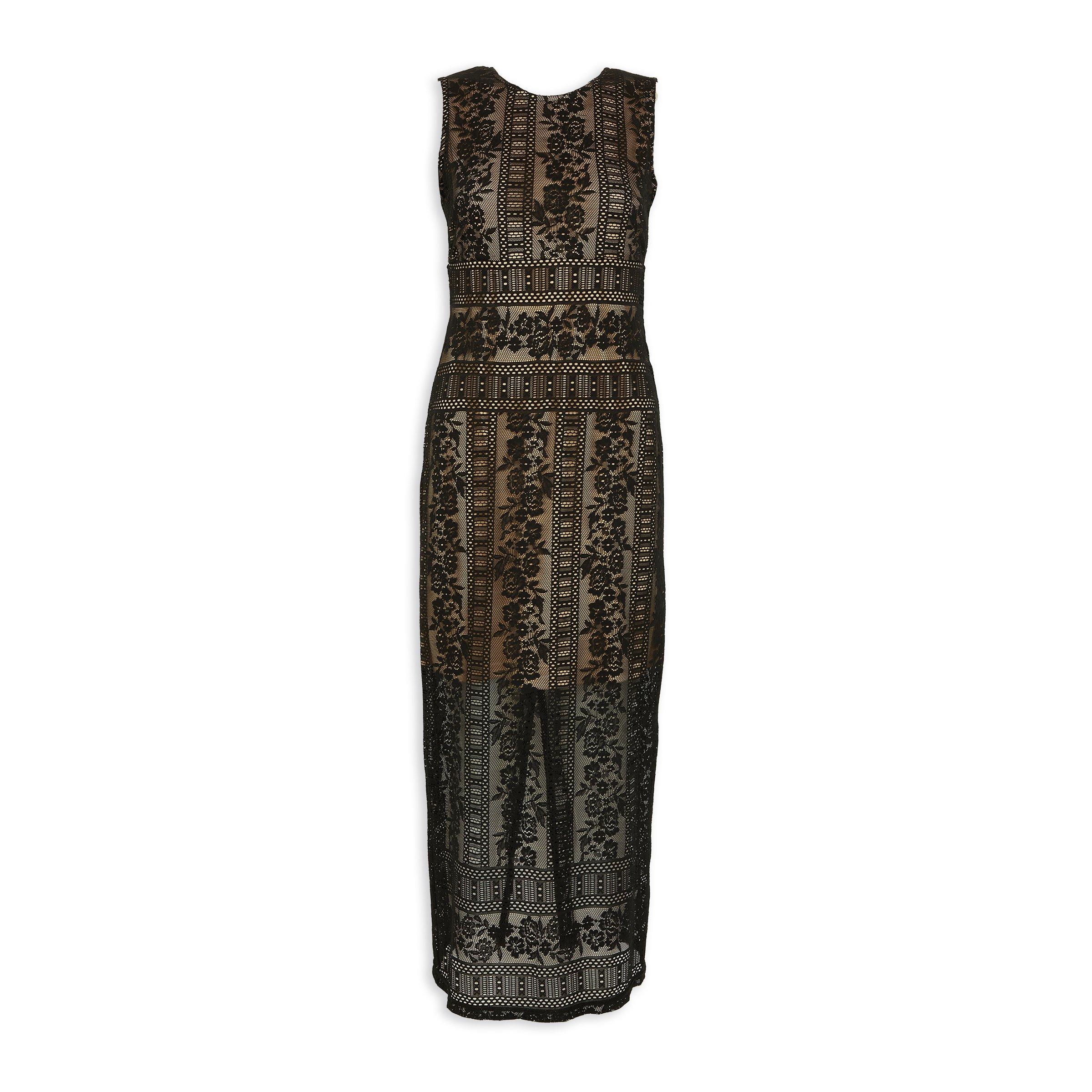 Black And Nude Lace Bodycon Dress Truworths