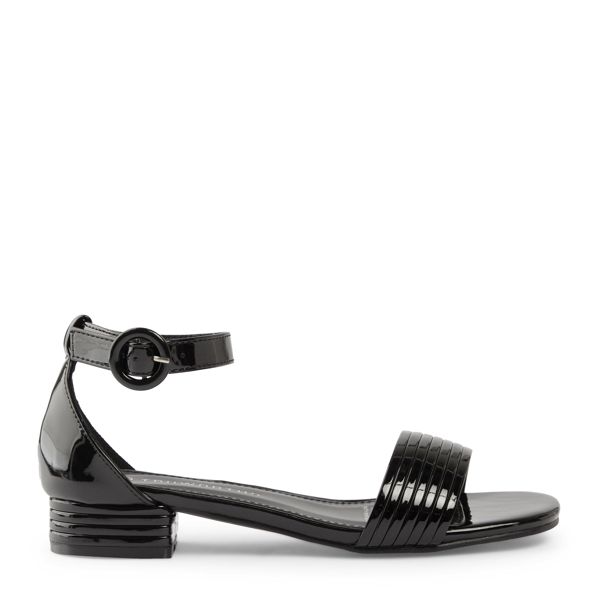 Black Checkered Bow Tie N Jeans Strap Sandals