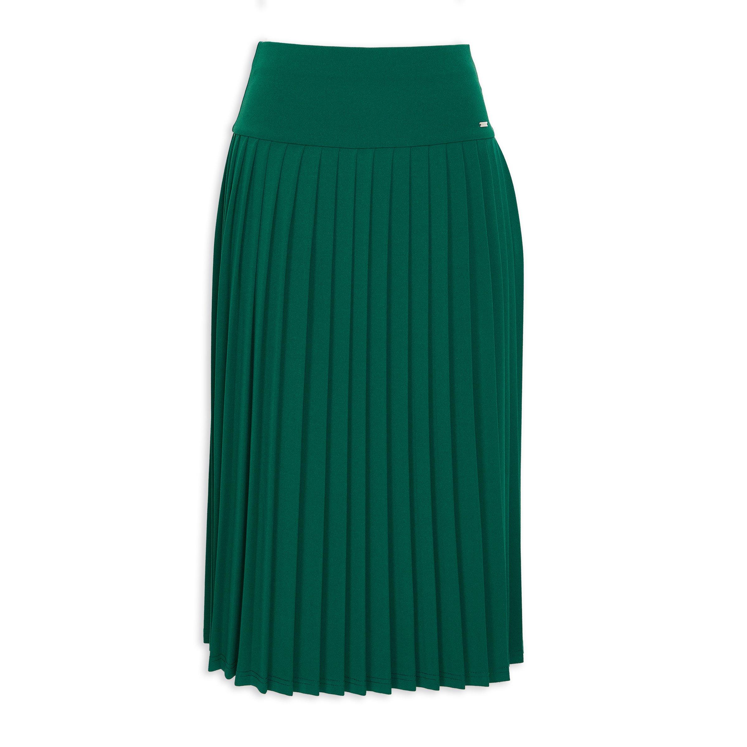 Green pleated skirt for sale hotsell