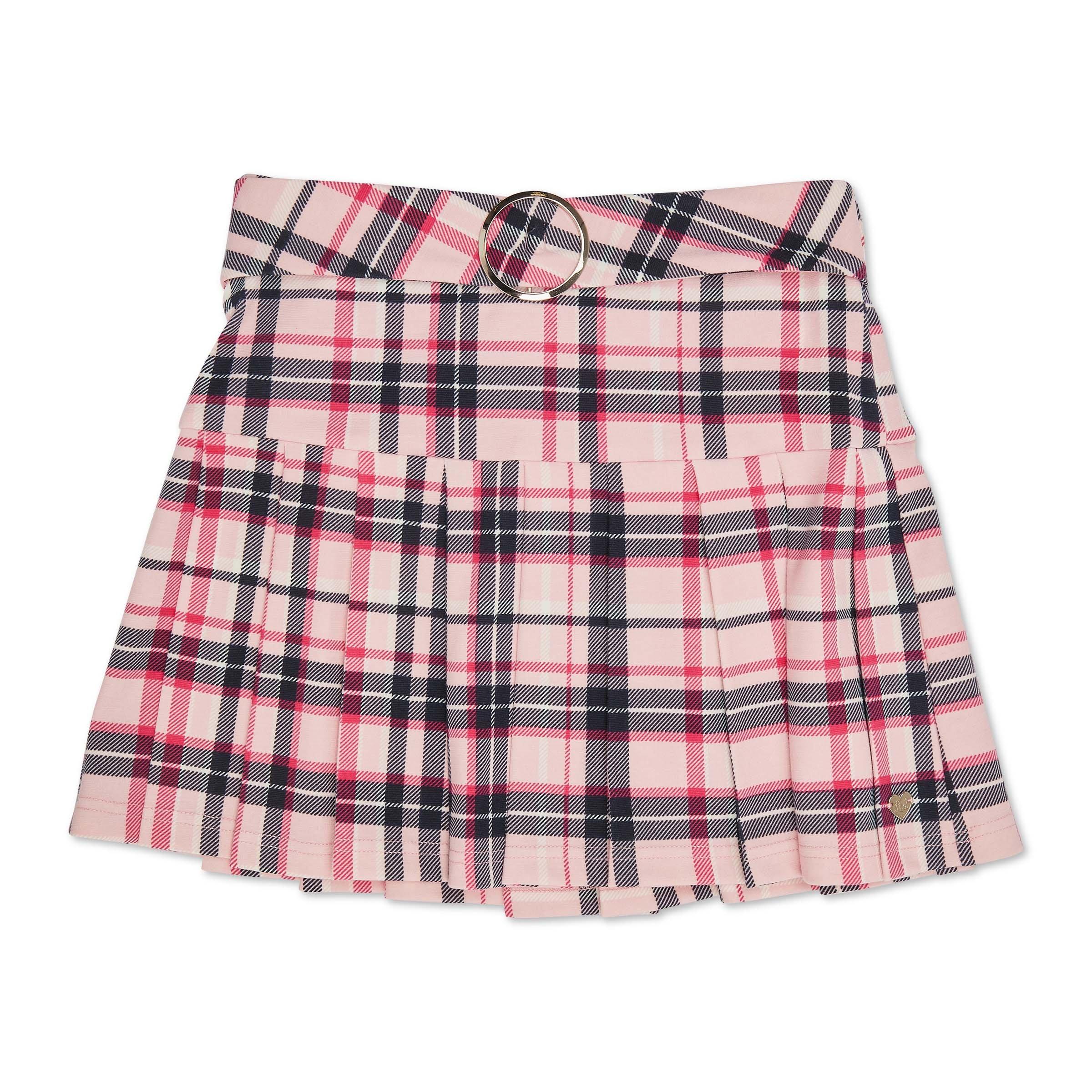 Girls Pink Check Skirt